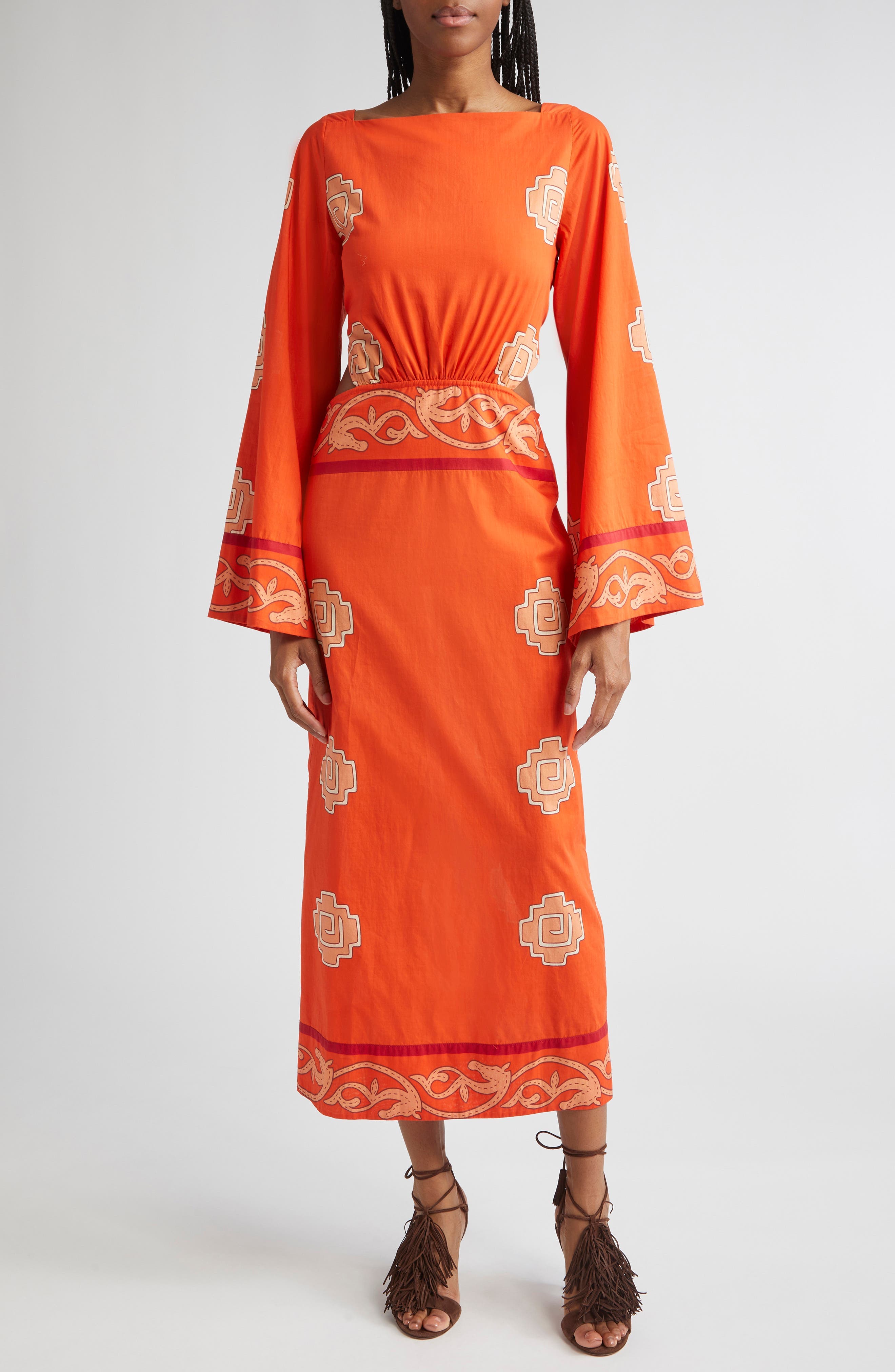 Underwater Sanctuary Long Sleeve Cotton Poplin Dress - image 1