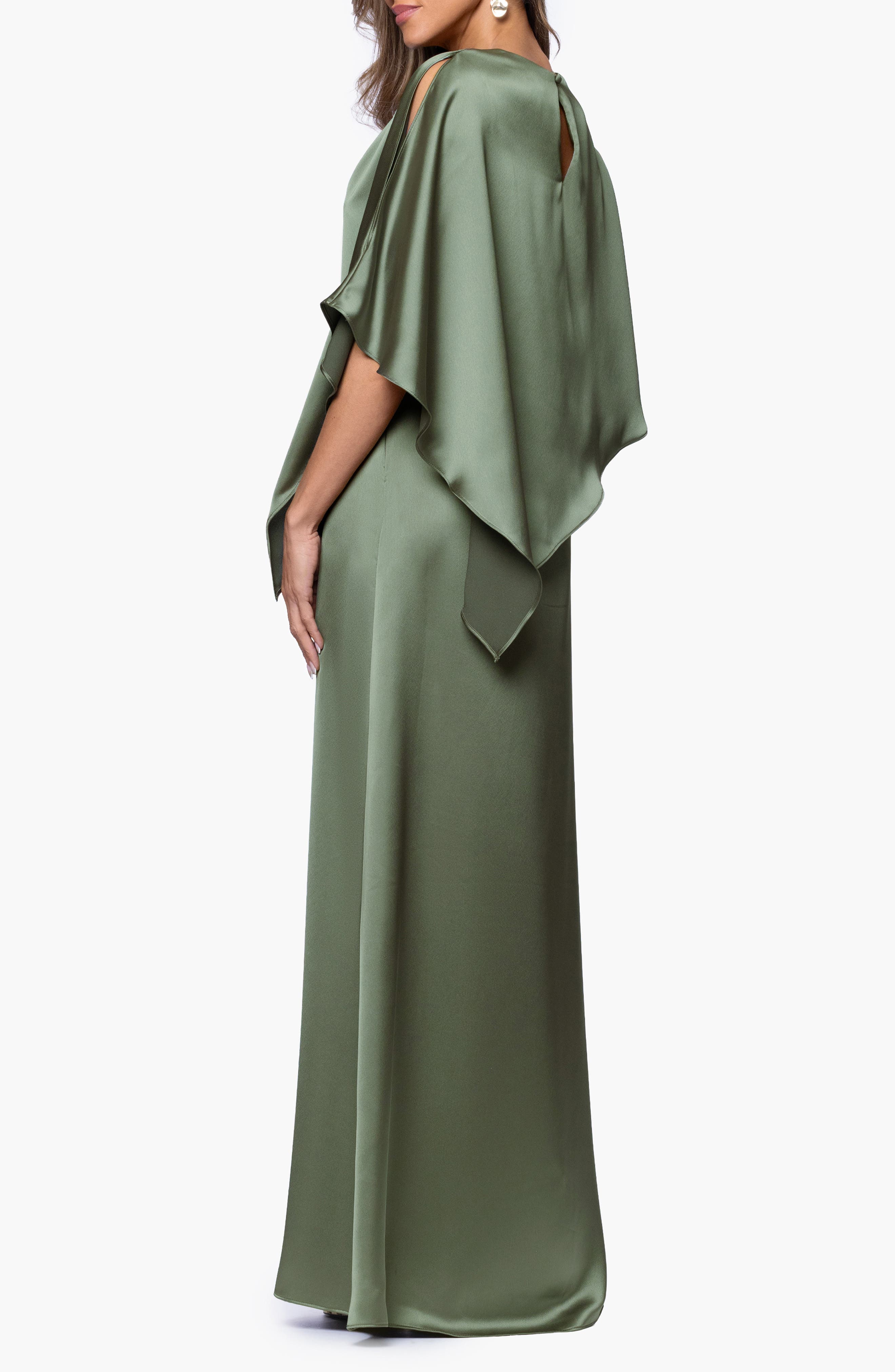 Overlay Detail Satin Gown - image 2