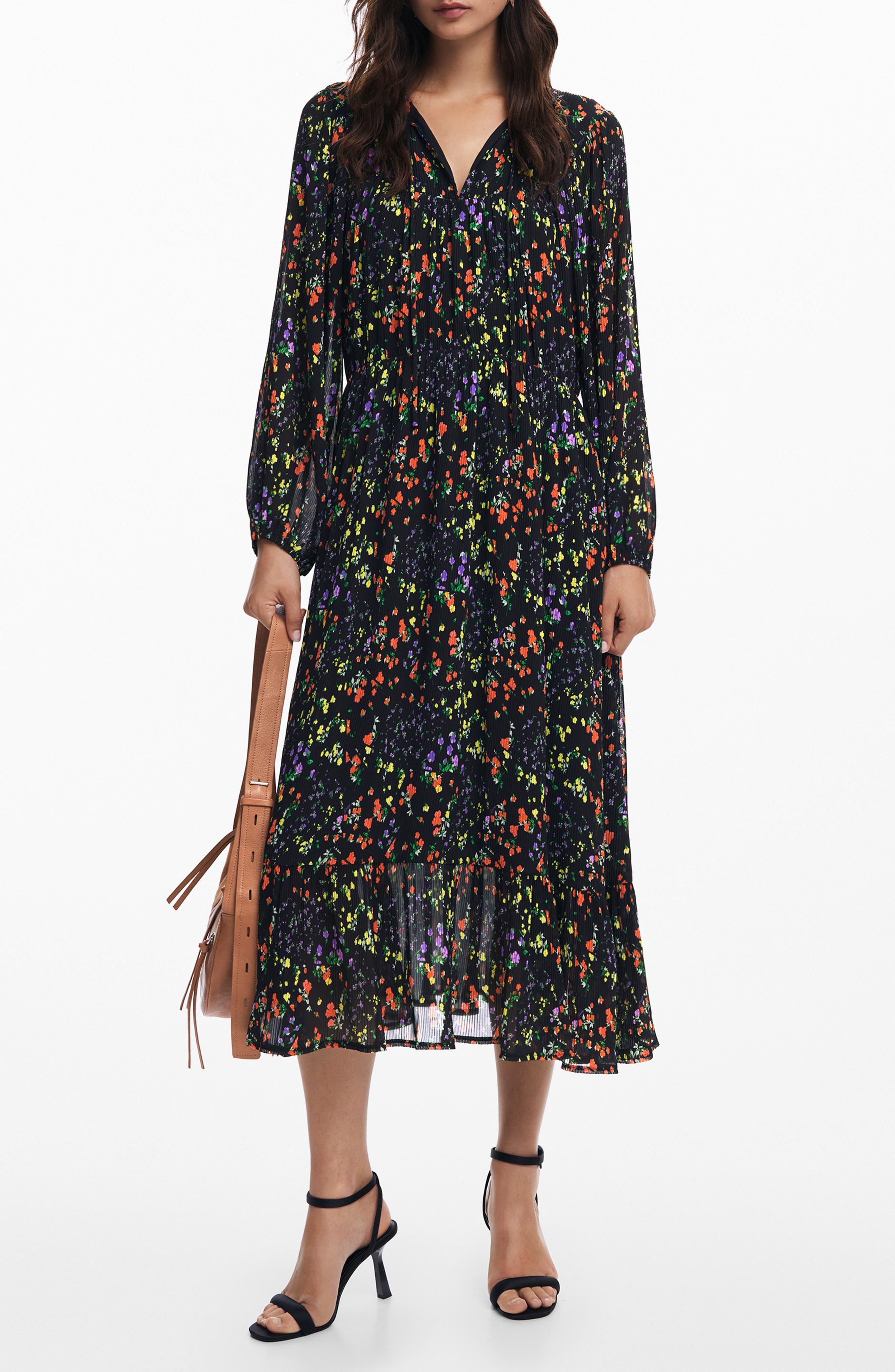 Kansas City Tie Neck Long Sleeve Dress - image 1