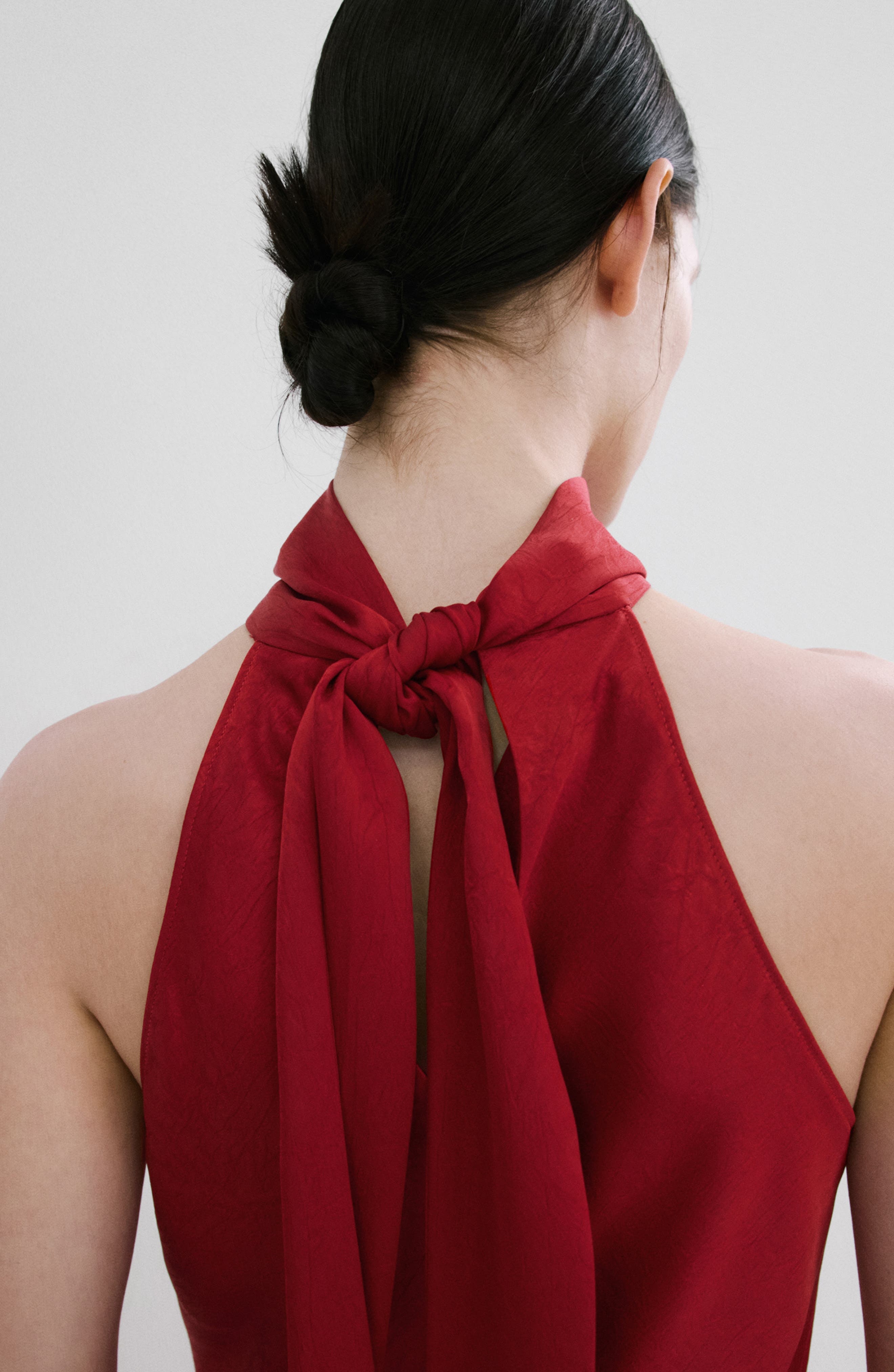 Sleeveless Crinkle Satin Maxi Dress - image 2