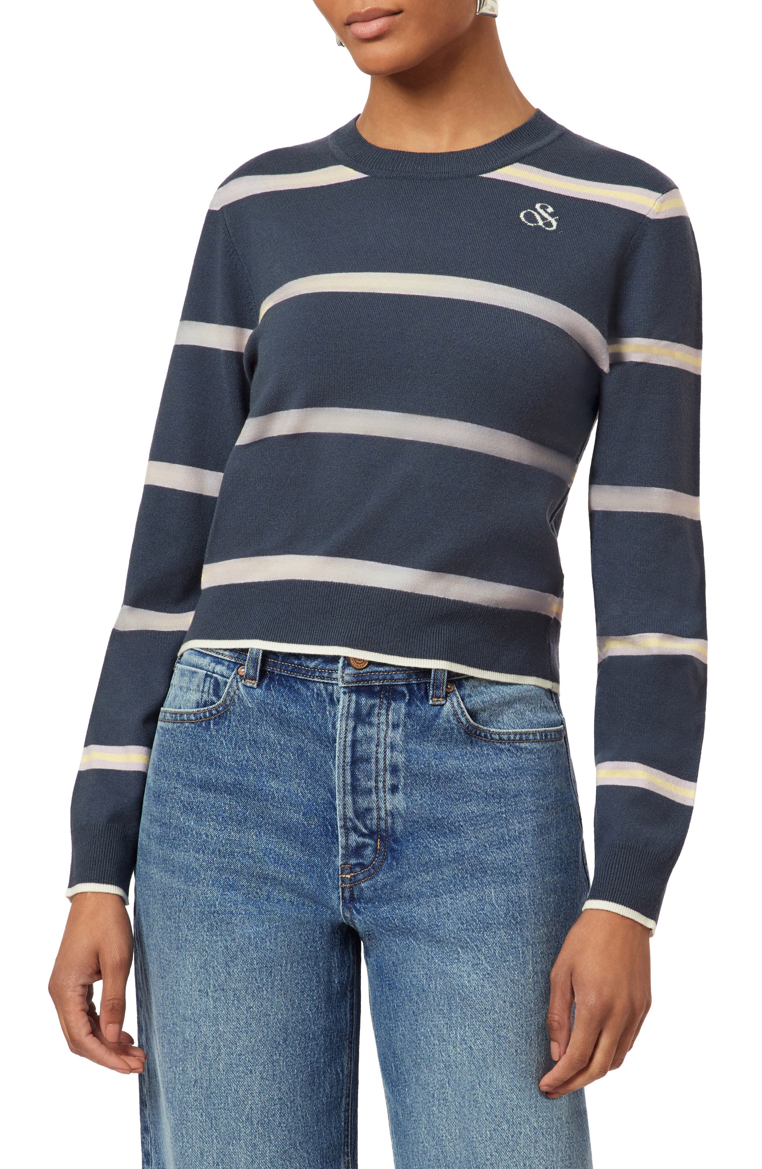 Crop Pullover Crewneck Sweater - image 1