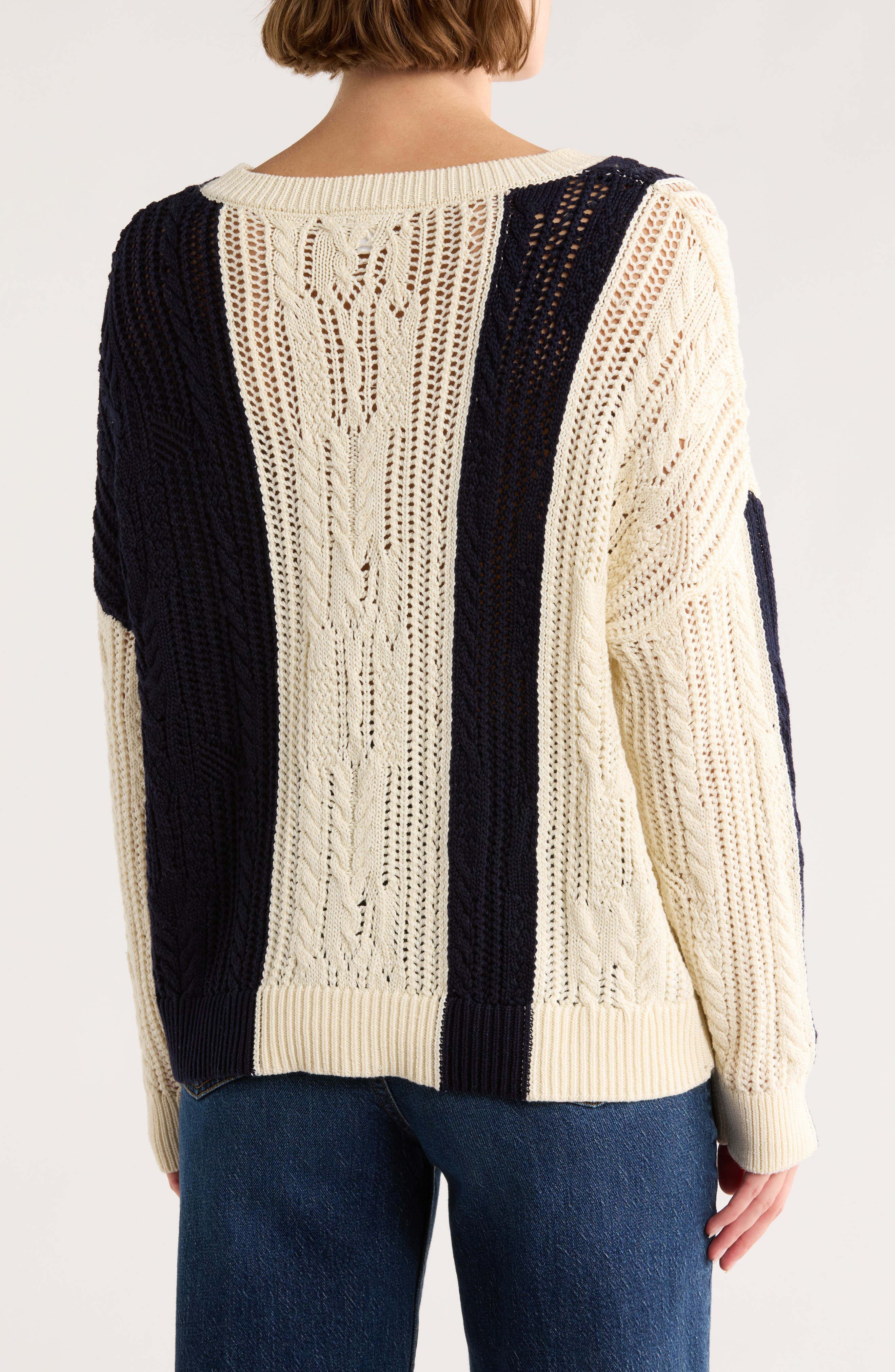 Open Stitch Colorblock Sweater - image 2