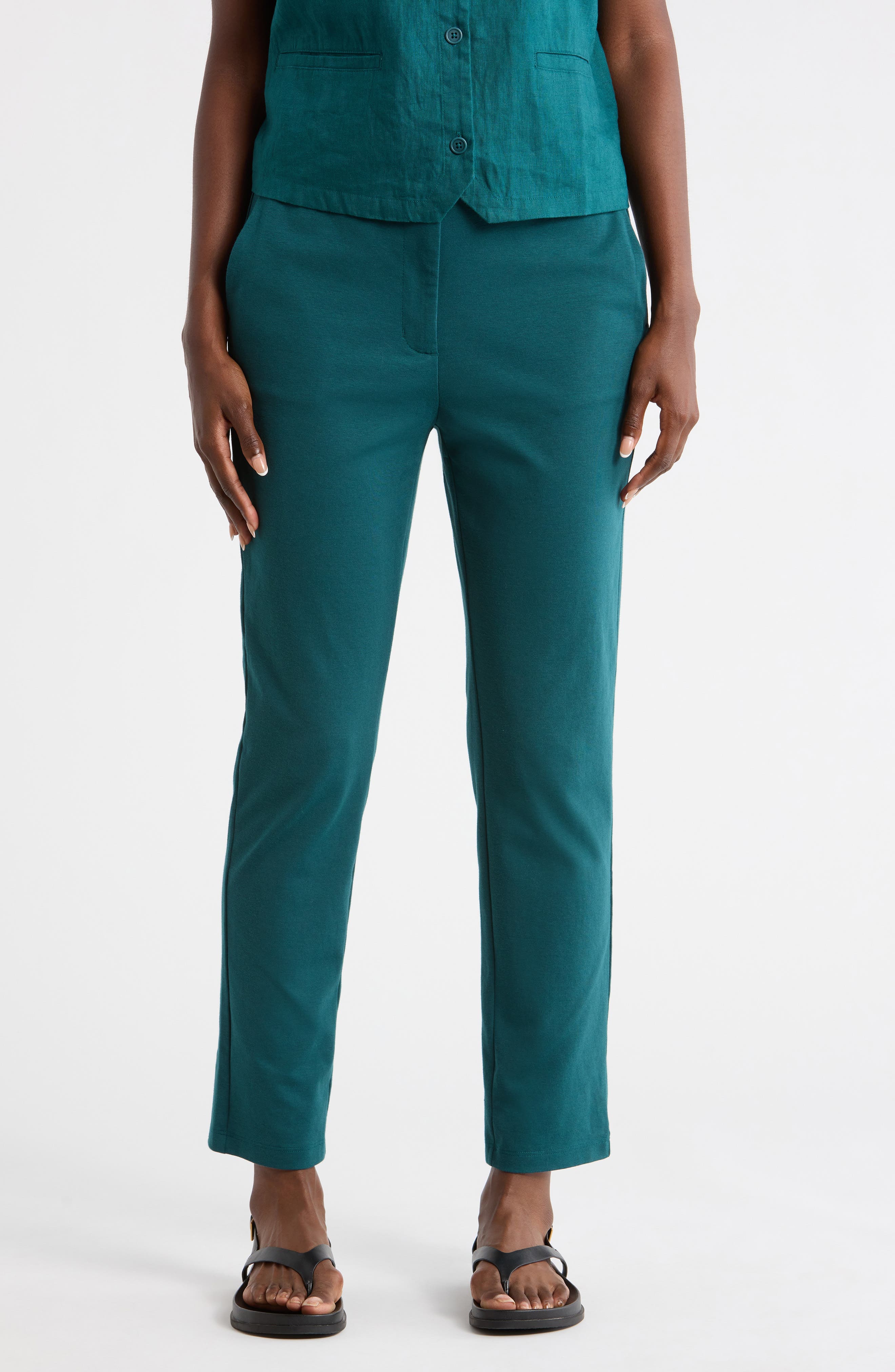High Waist Ponte Ankle Pants - image 1