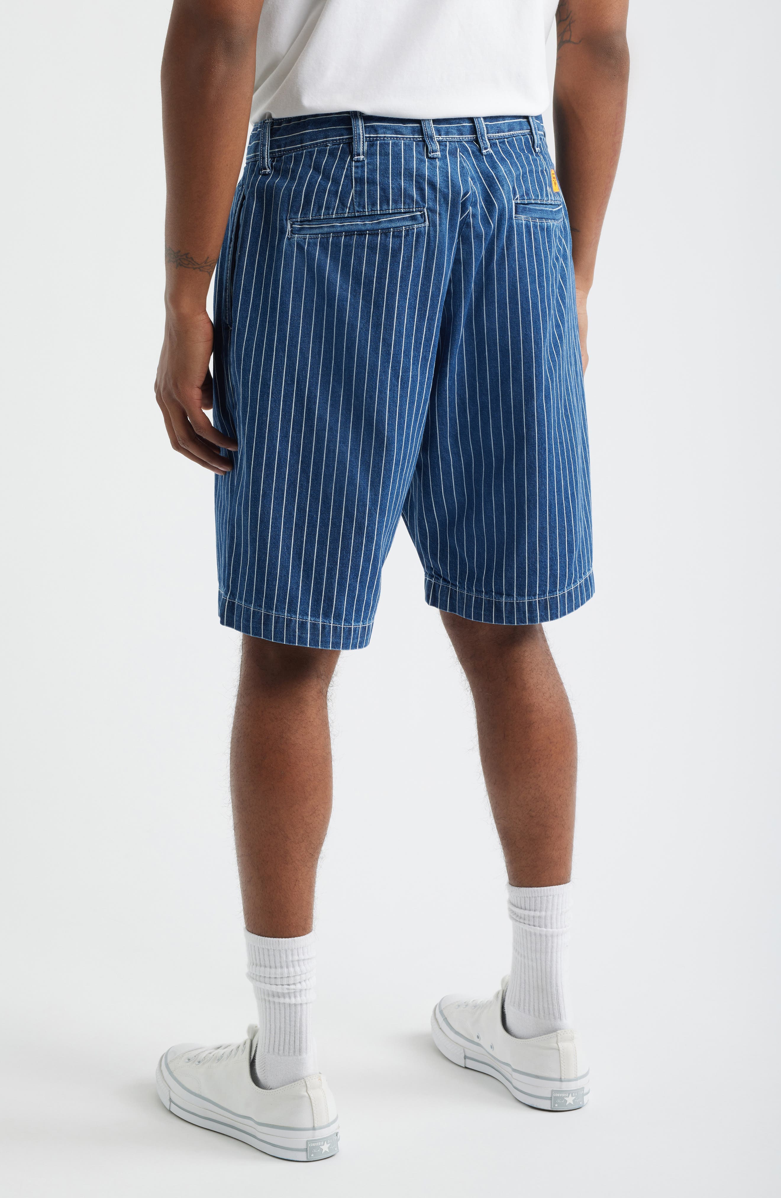 Part Timer Pinstripe Denim Shorts - image 2