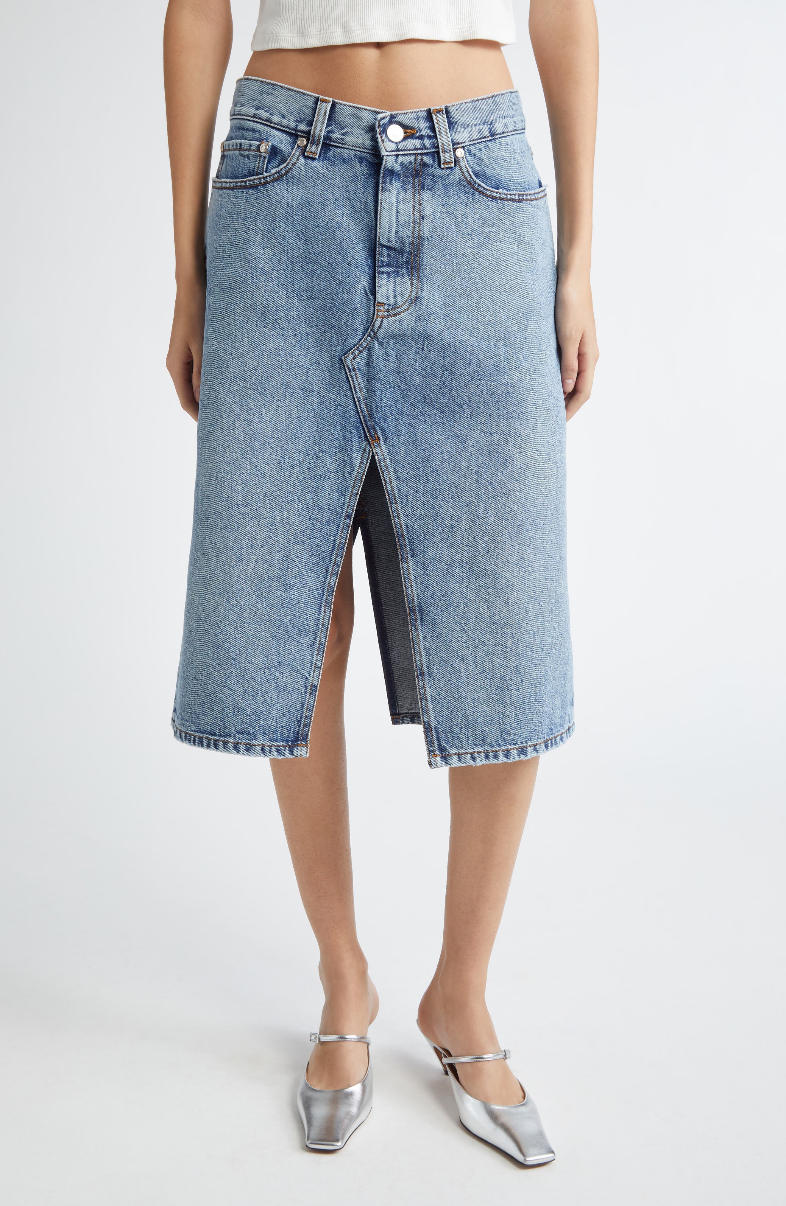 Shadow Pockets Denim Skirt - image 1