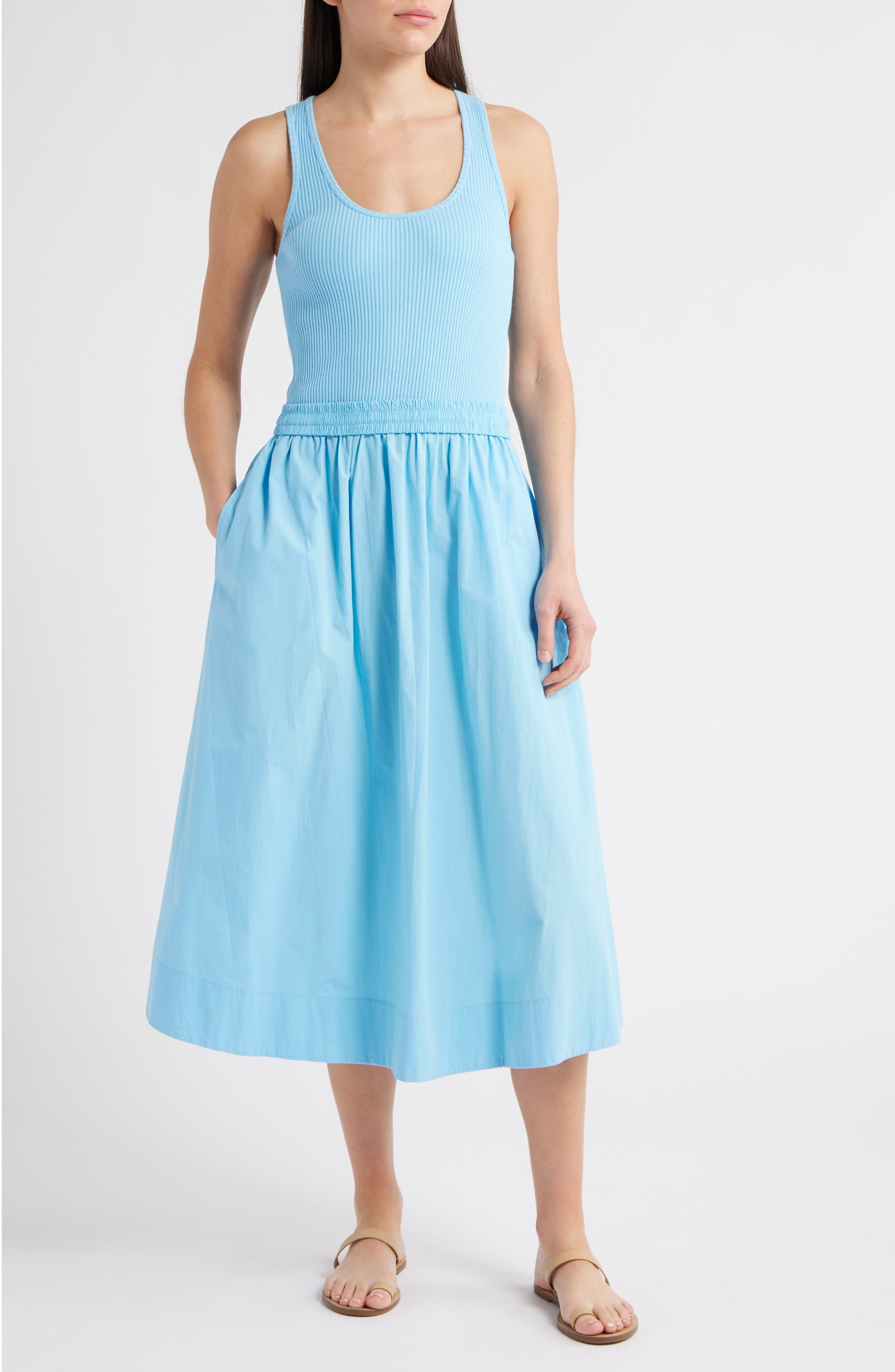 Sadelle Mixed Media Midi Dress - image 1