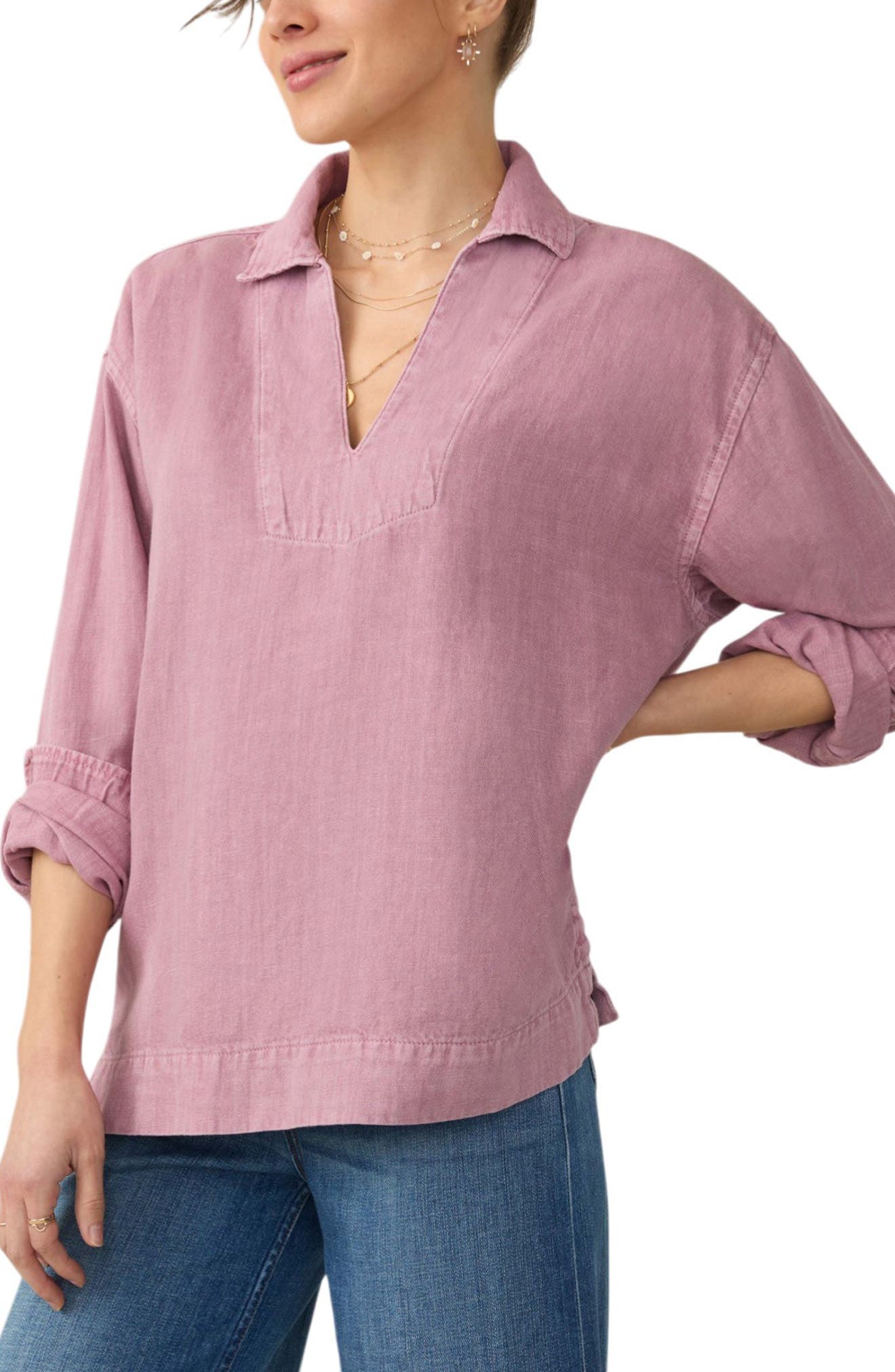 Sail Away Organic Cotton & Linen Denim Top - image 3