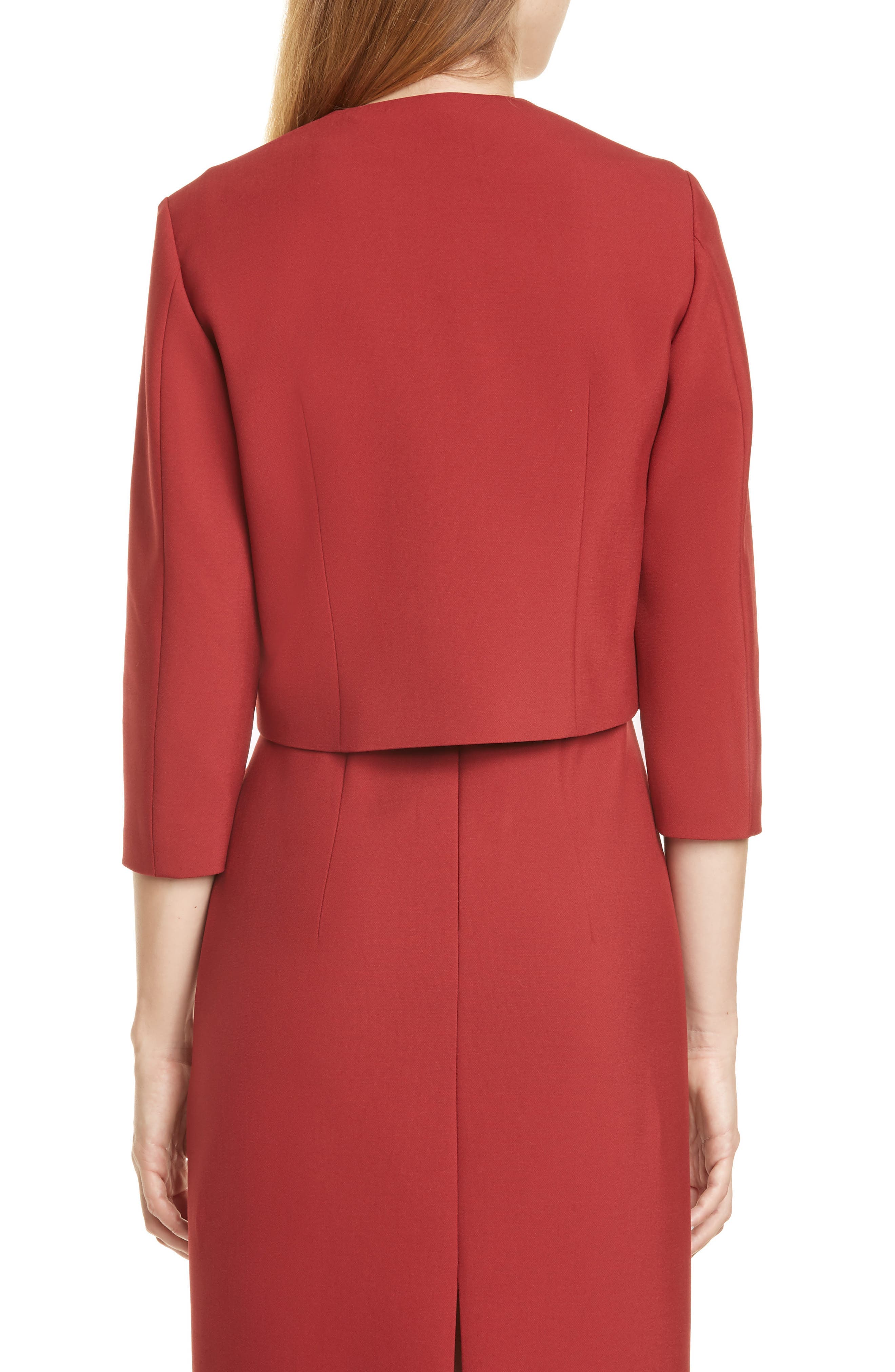 Jikiva Collarless Ponte Crop Jacket - image 2