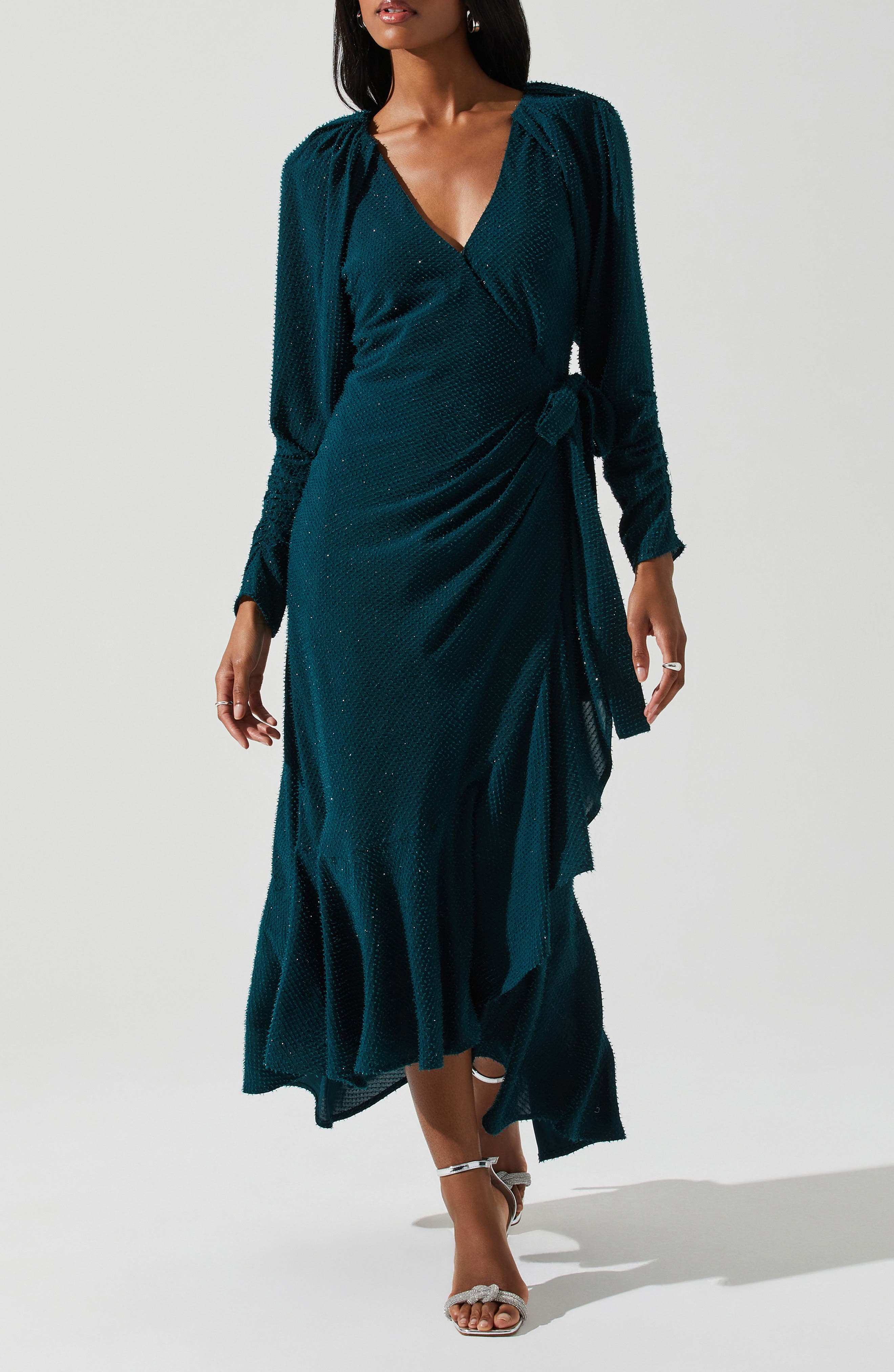 Zenaida Long Sleeve Faux Wrap Dress - image 1