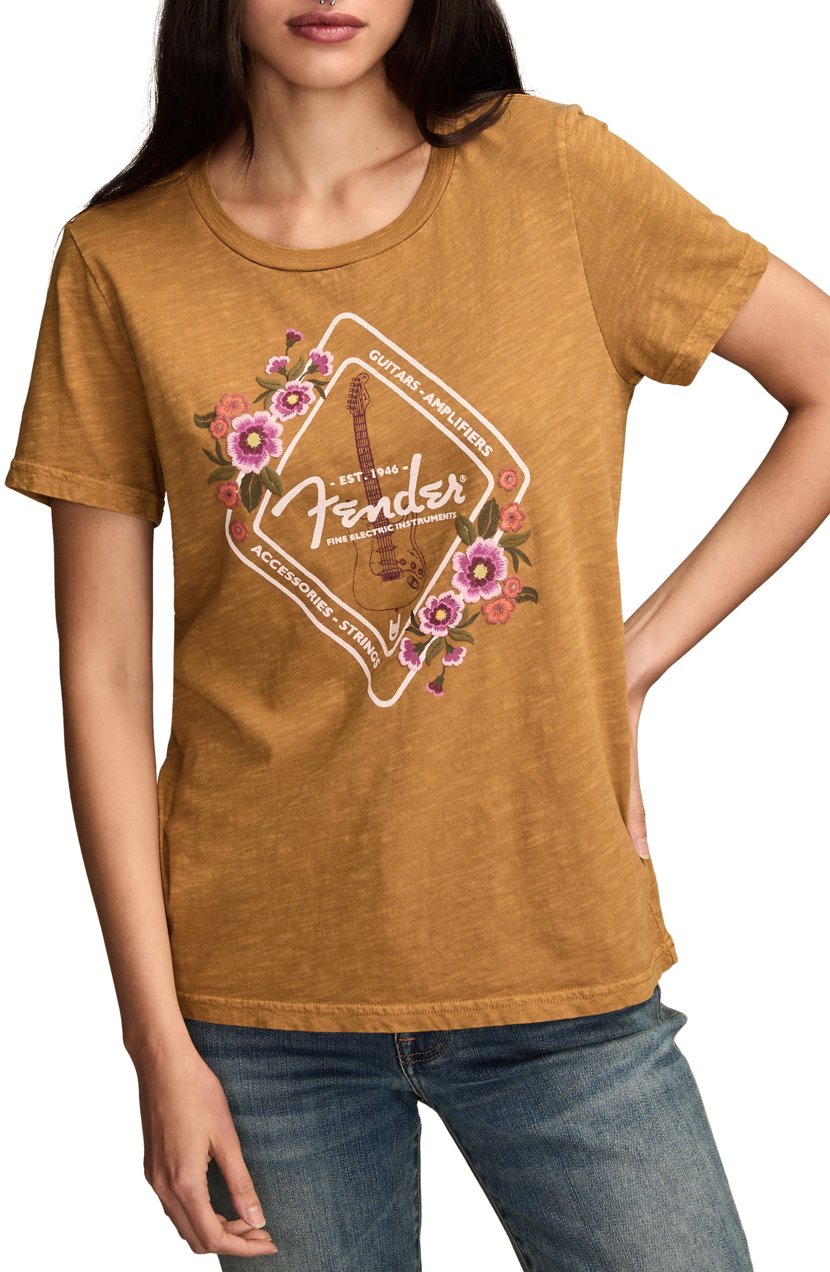 Fender Floral Graphic T-Shirt - image 1