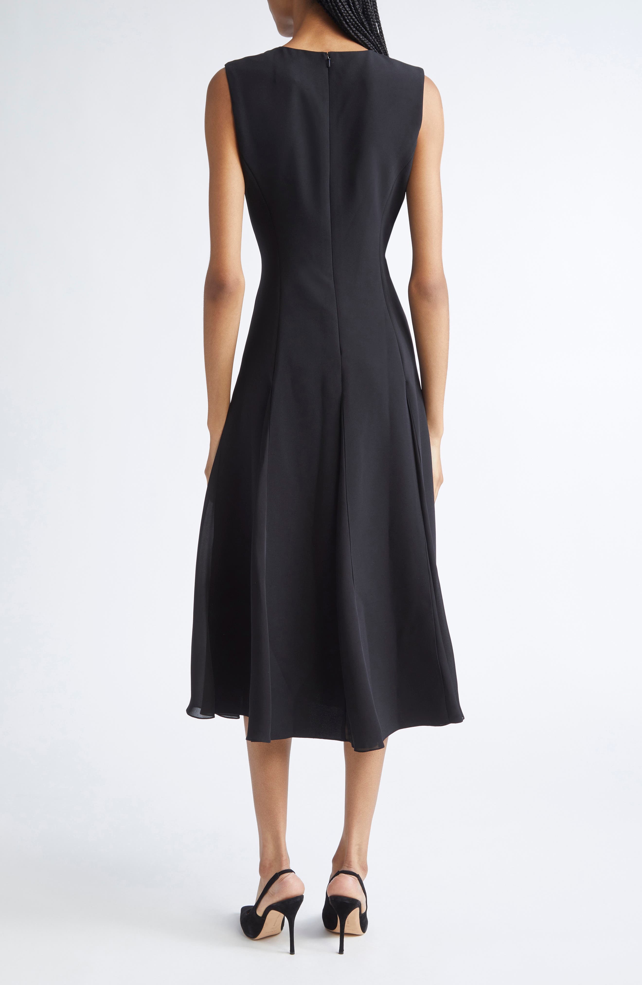 Sleeveless Godet Flared Midi Dress - image 2