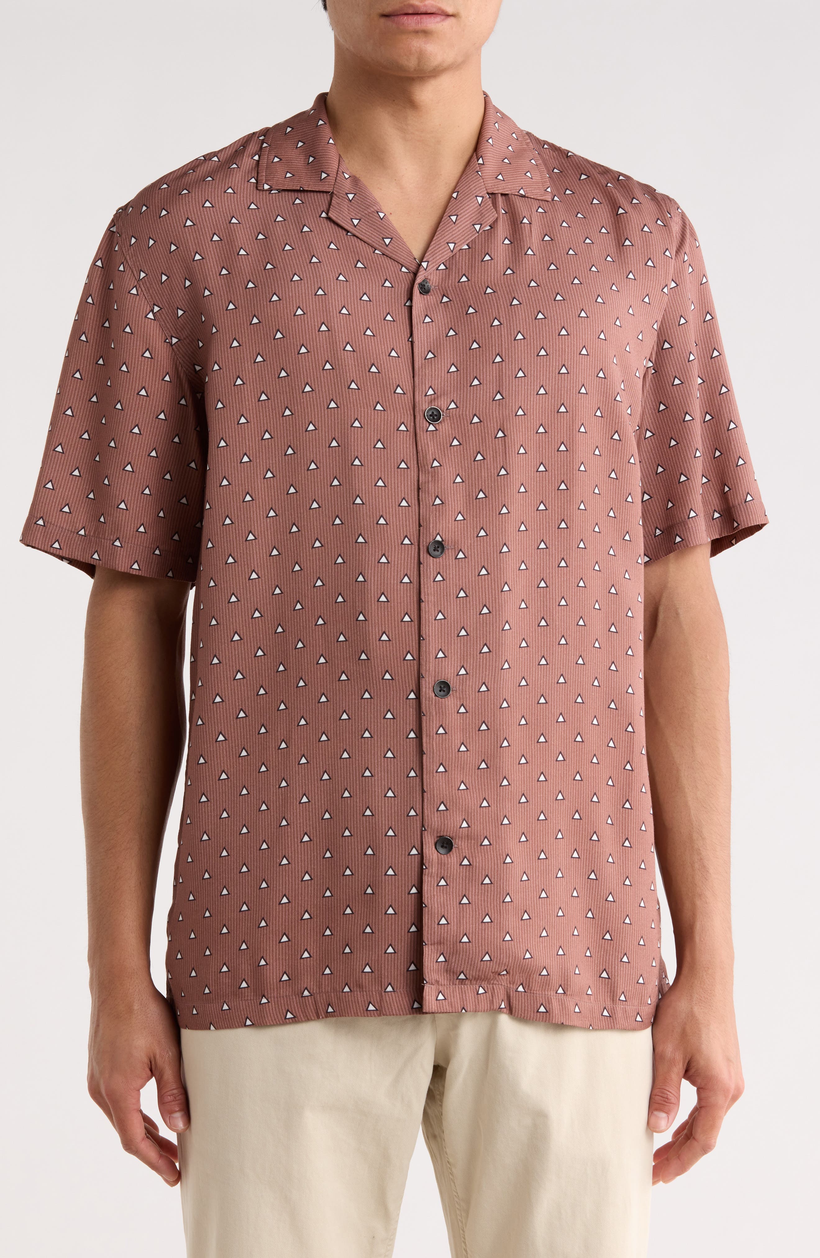 Alan Geo Print Camp Shirt - image 1