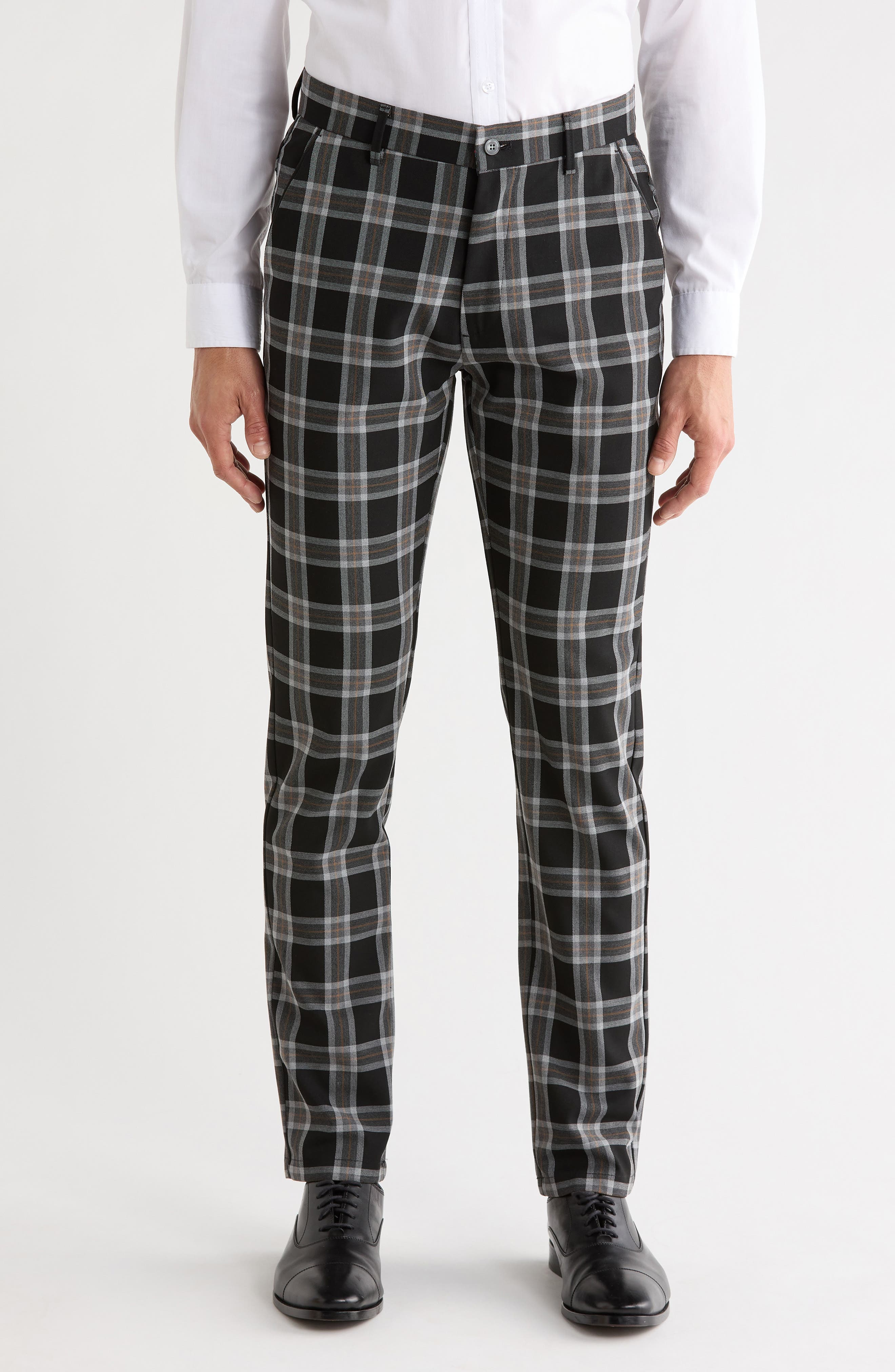 Plaid Straight Leg Trousers - image 1