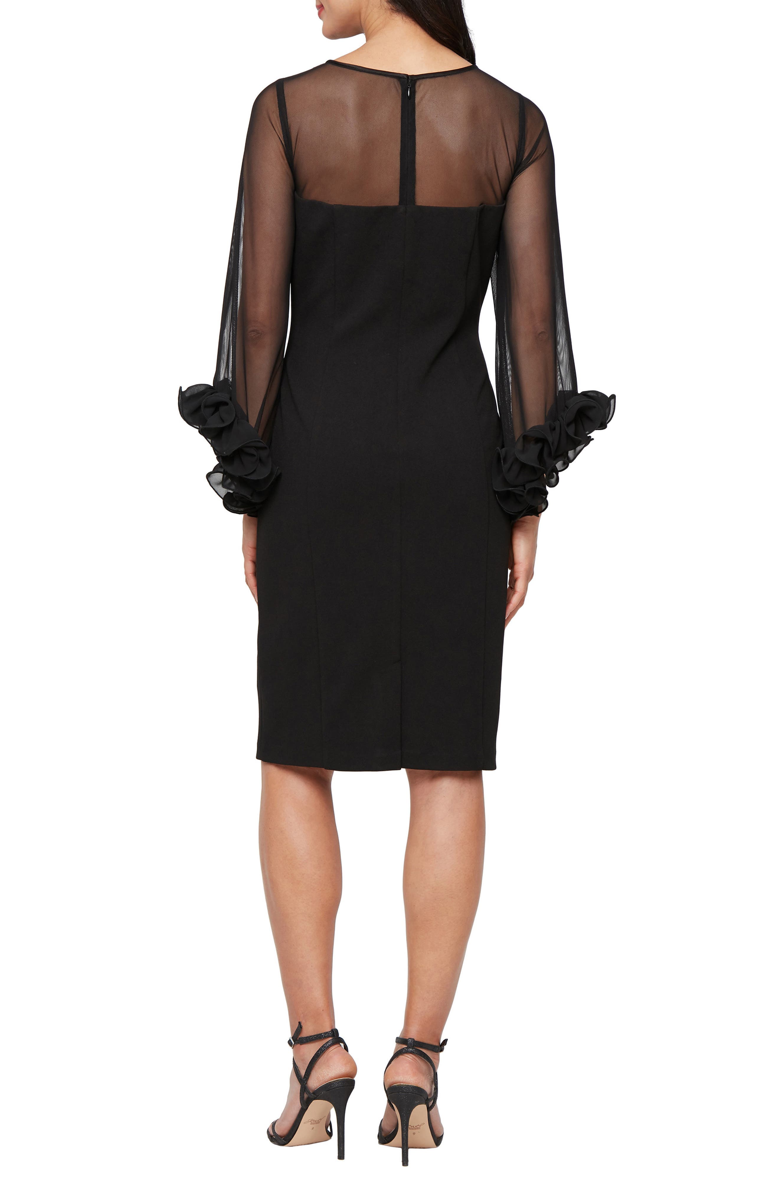 Long Sleeve Crepe Cocktail Dress - image 2