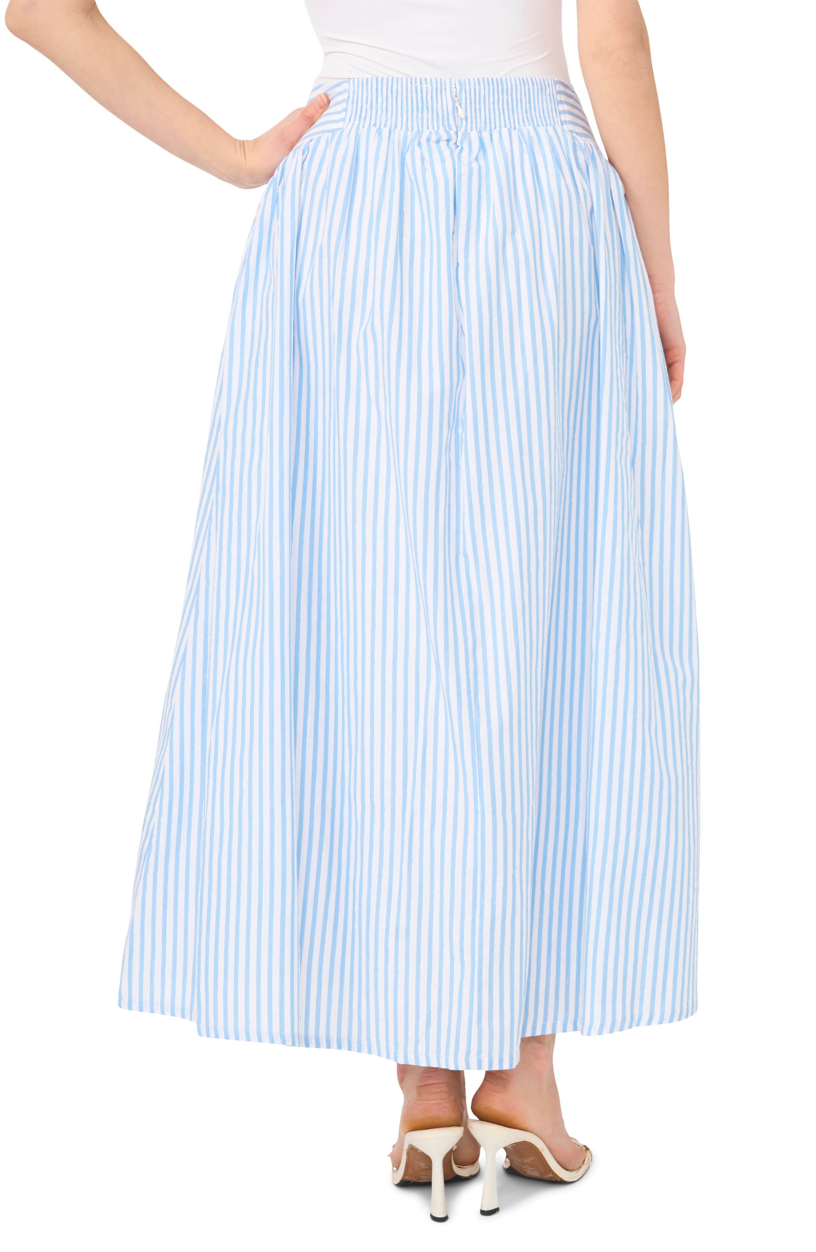Stripe High Waist A-Line Skirt - image 2