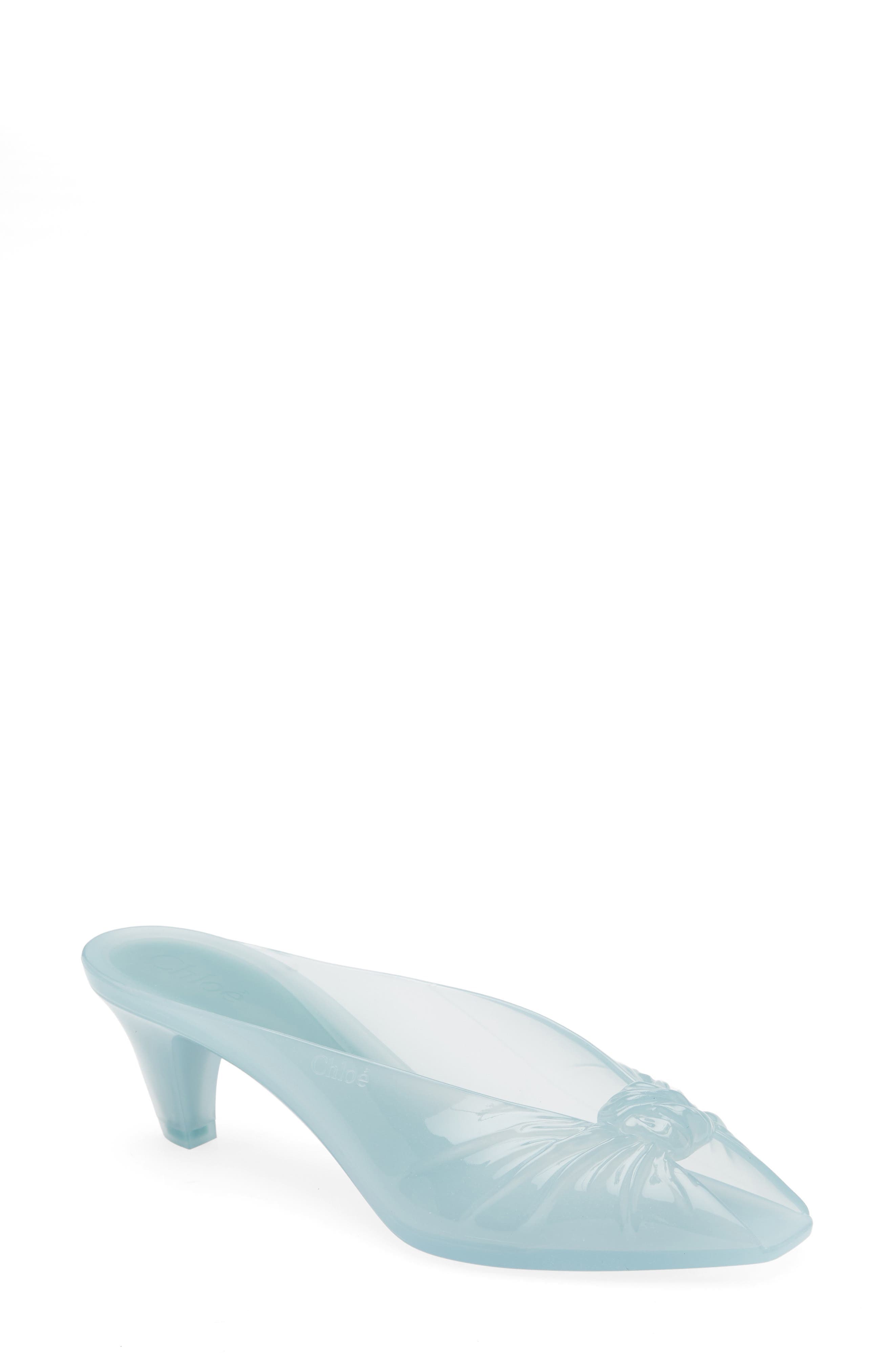 Jelly Peep Toe Kitten Heel Mule
