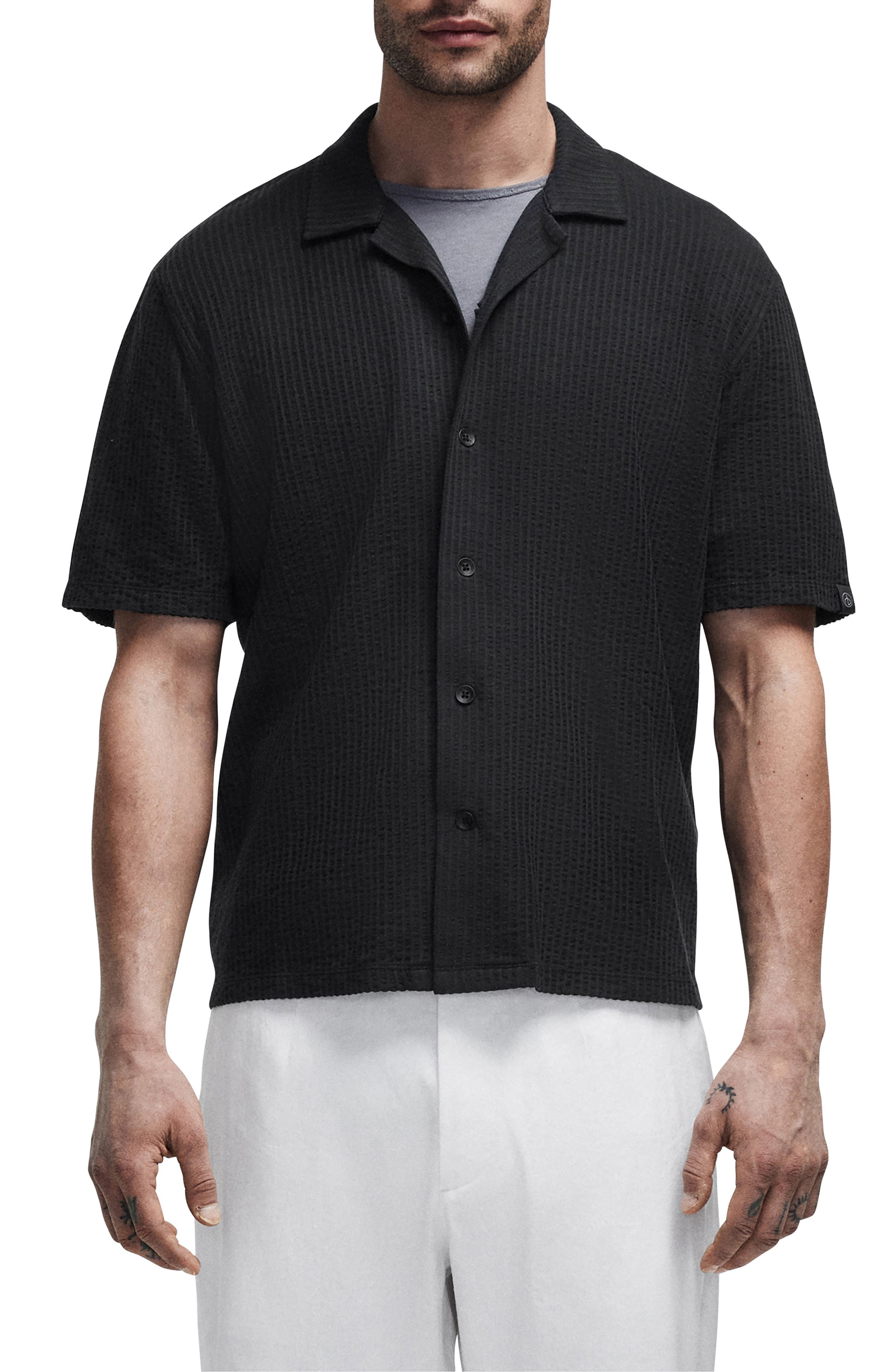 Avery Seersucker Button-Up Shirt - image 1
