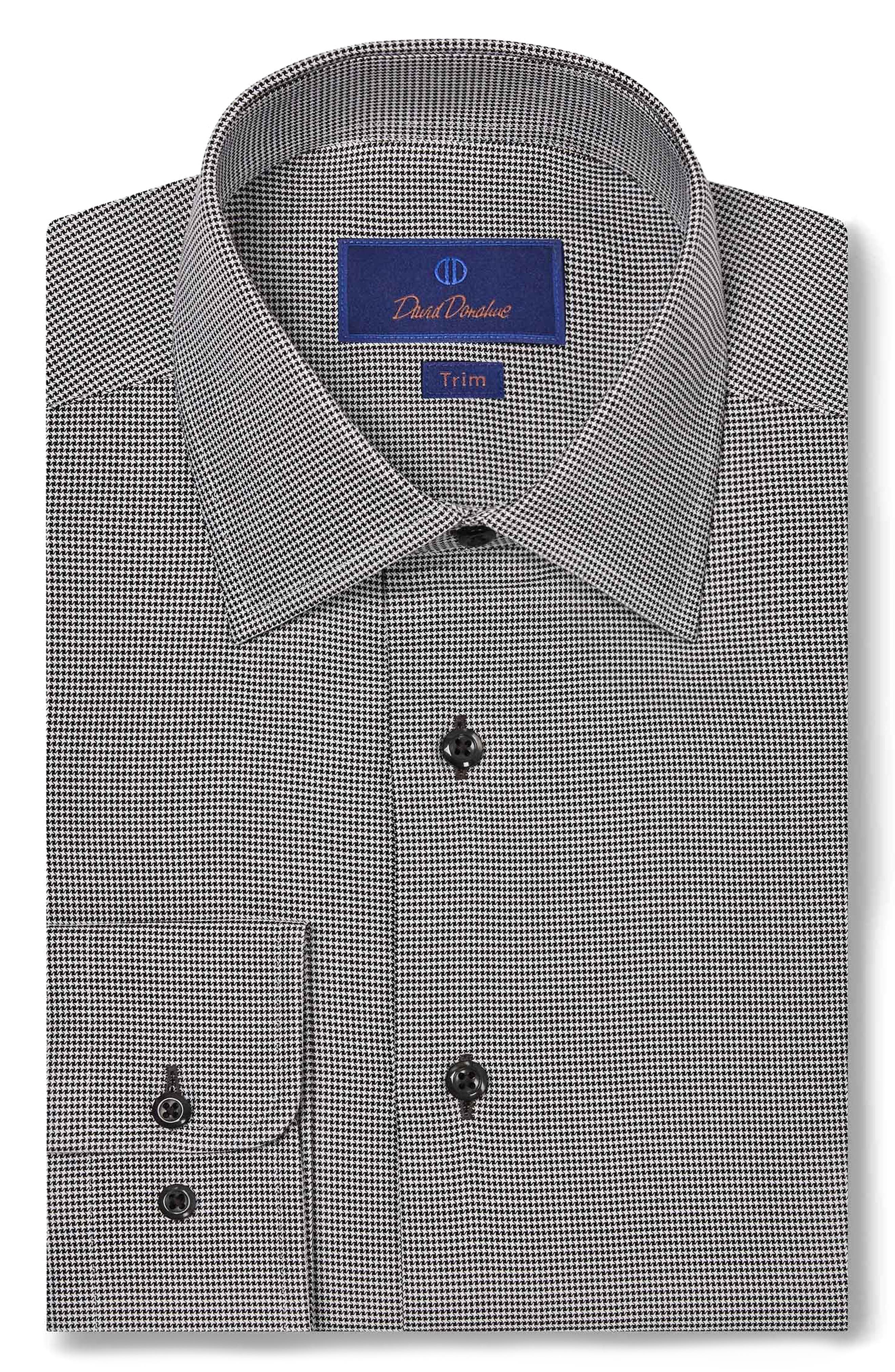Trim Fit Micropattern Cotton Dress Shirt - image 1