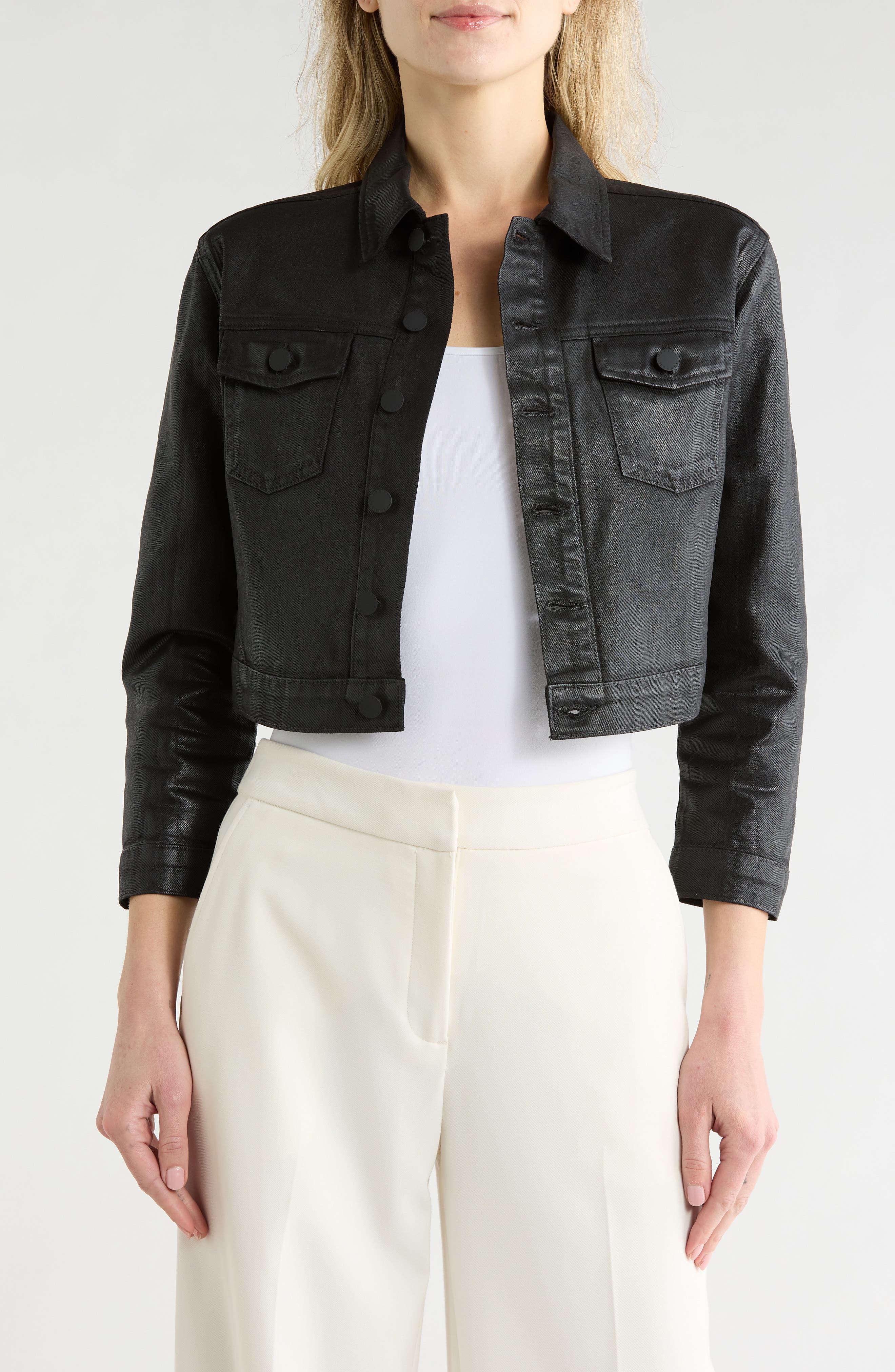 Koda Coated Denim Crop Jacket - image 1