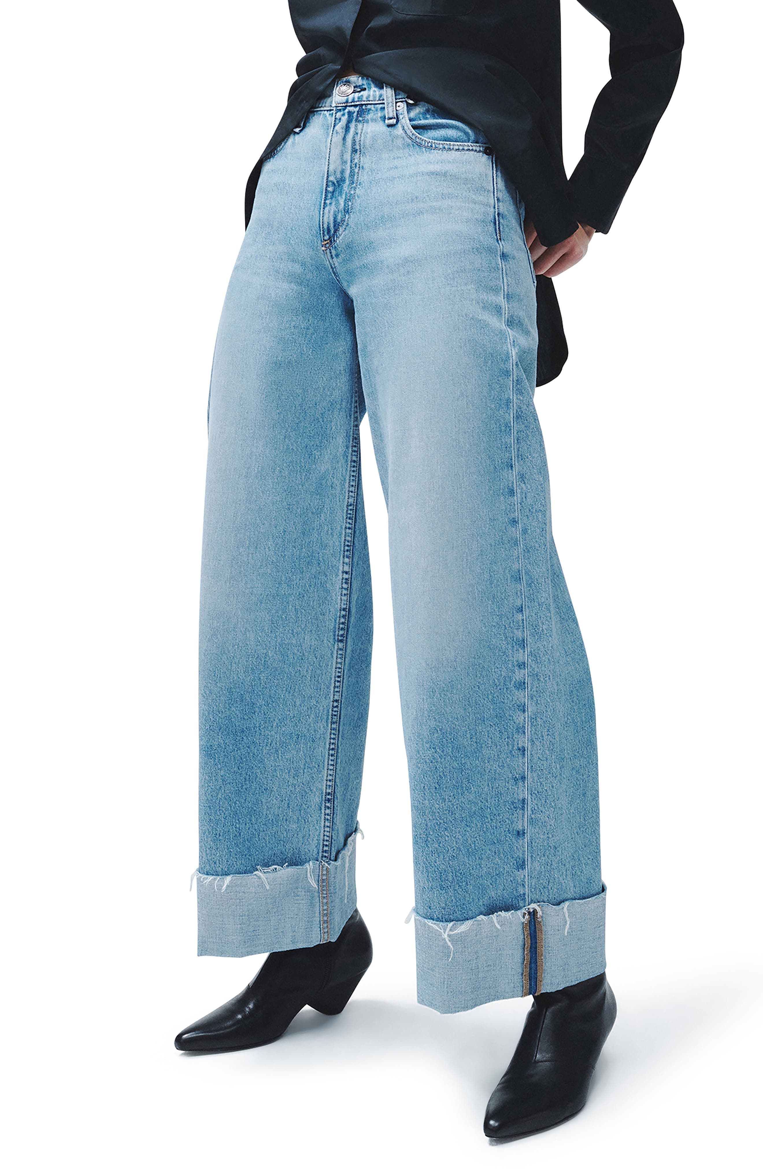 Sofie Cuffed High Waist Wide Leg Jeans - image 1
