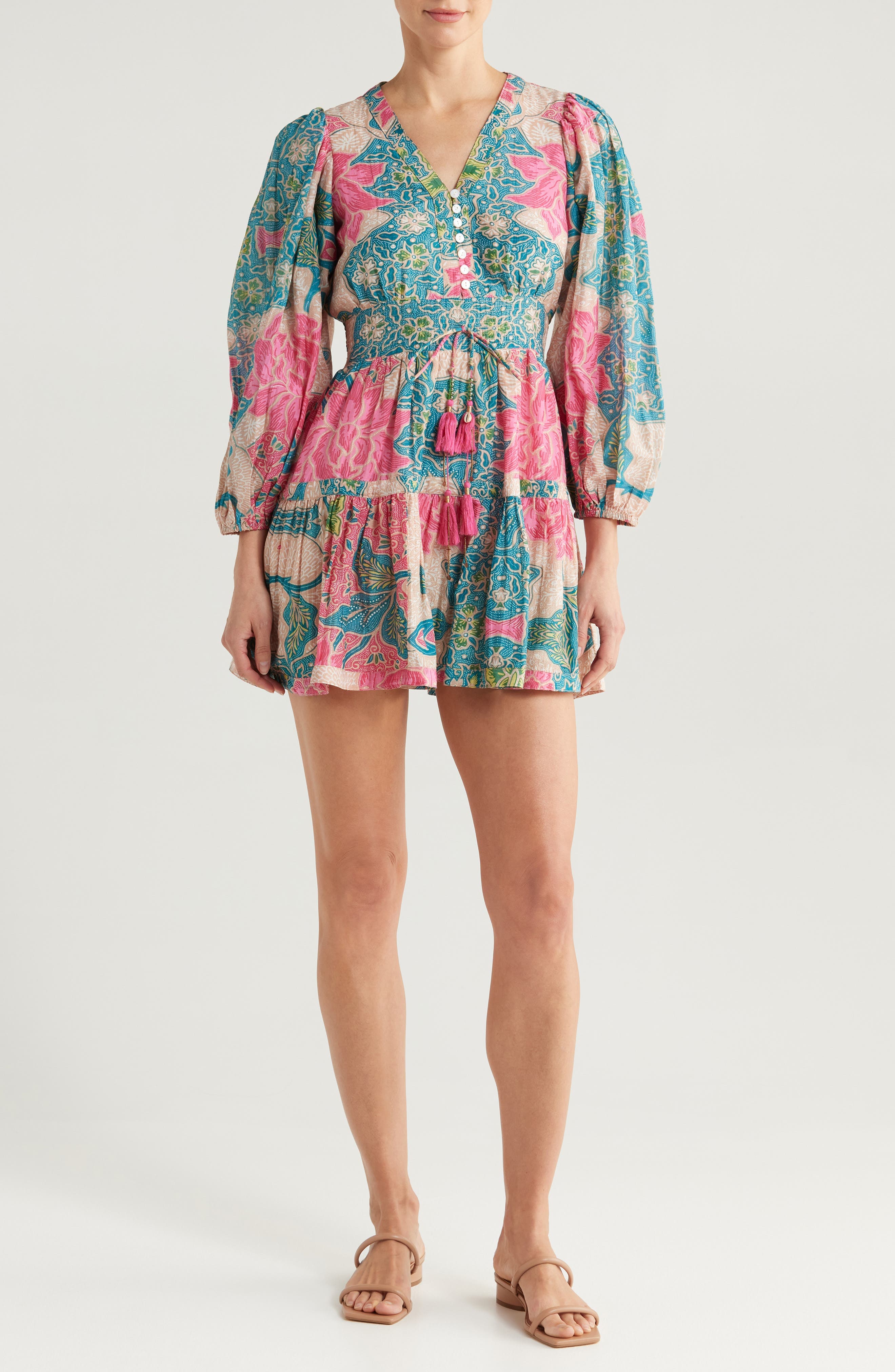 Clover Cotton & Silk Voile Cover-Up Minidress - image 1
