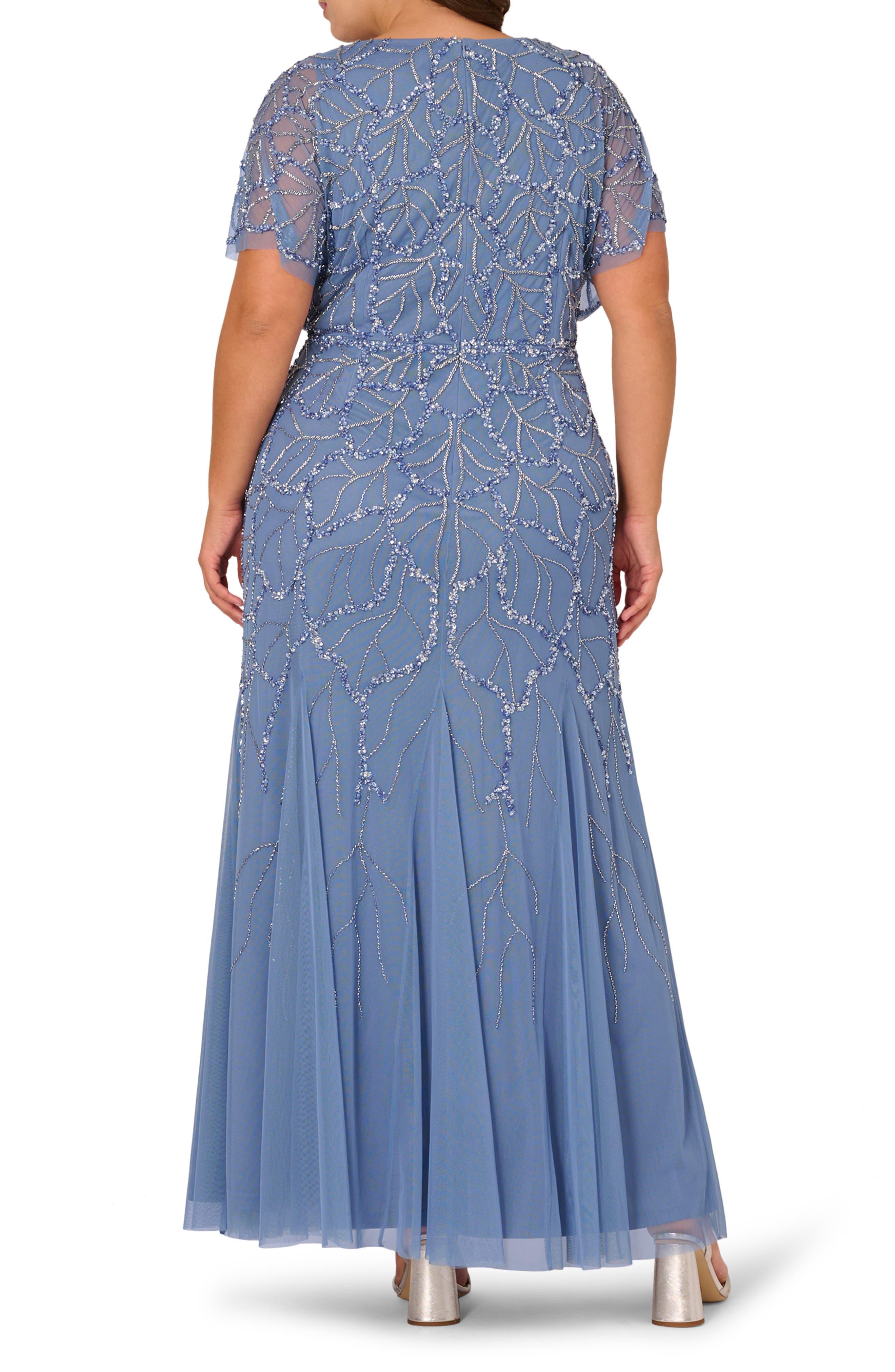 Beaded Mesh Gown - image 2