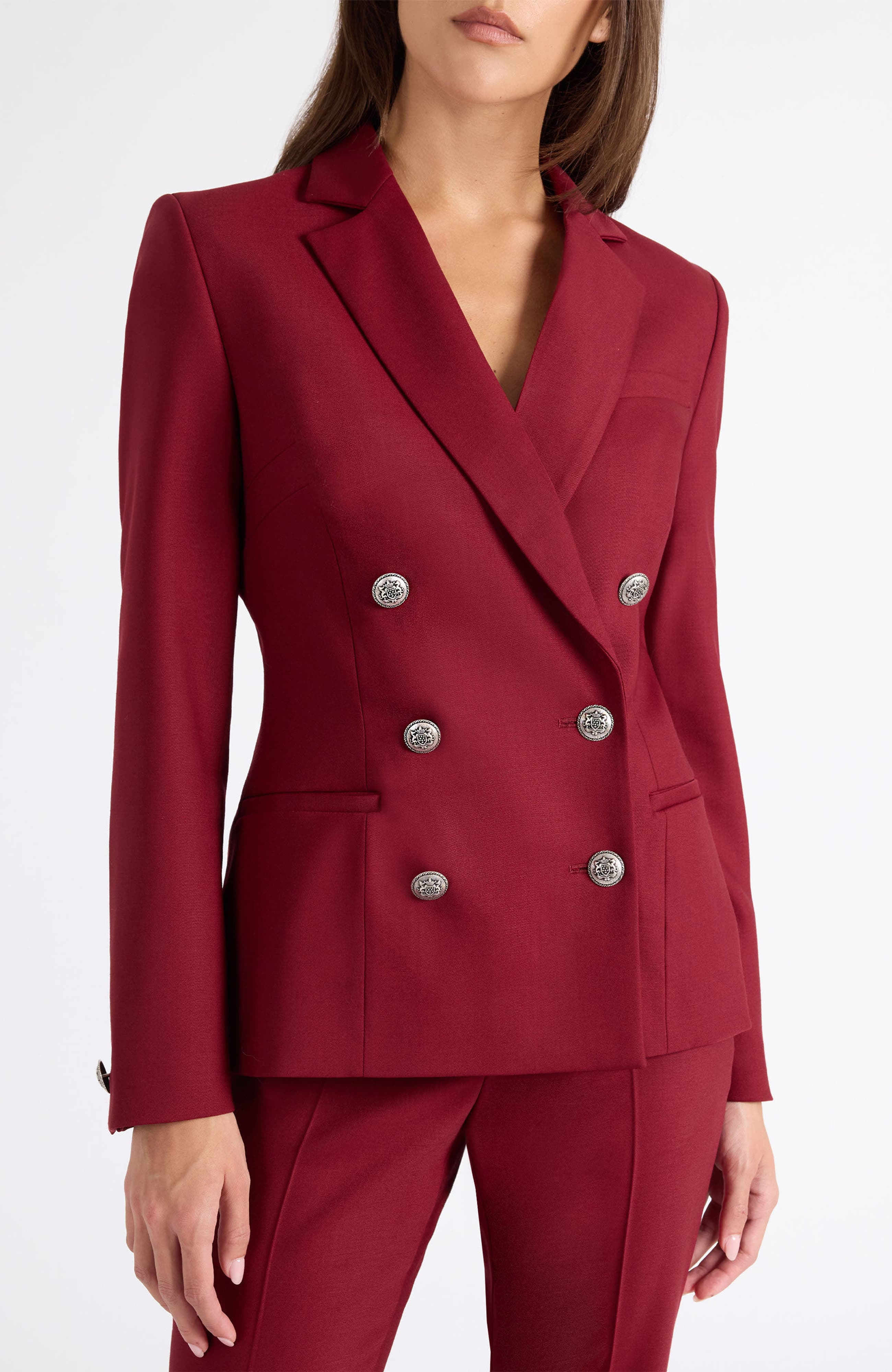 Quinn Double Breasted Jacket in Lightweight Virgin Wool Stretch - image 1