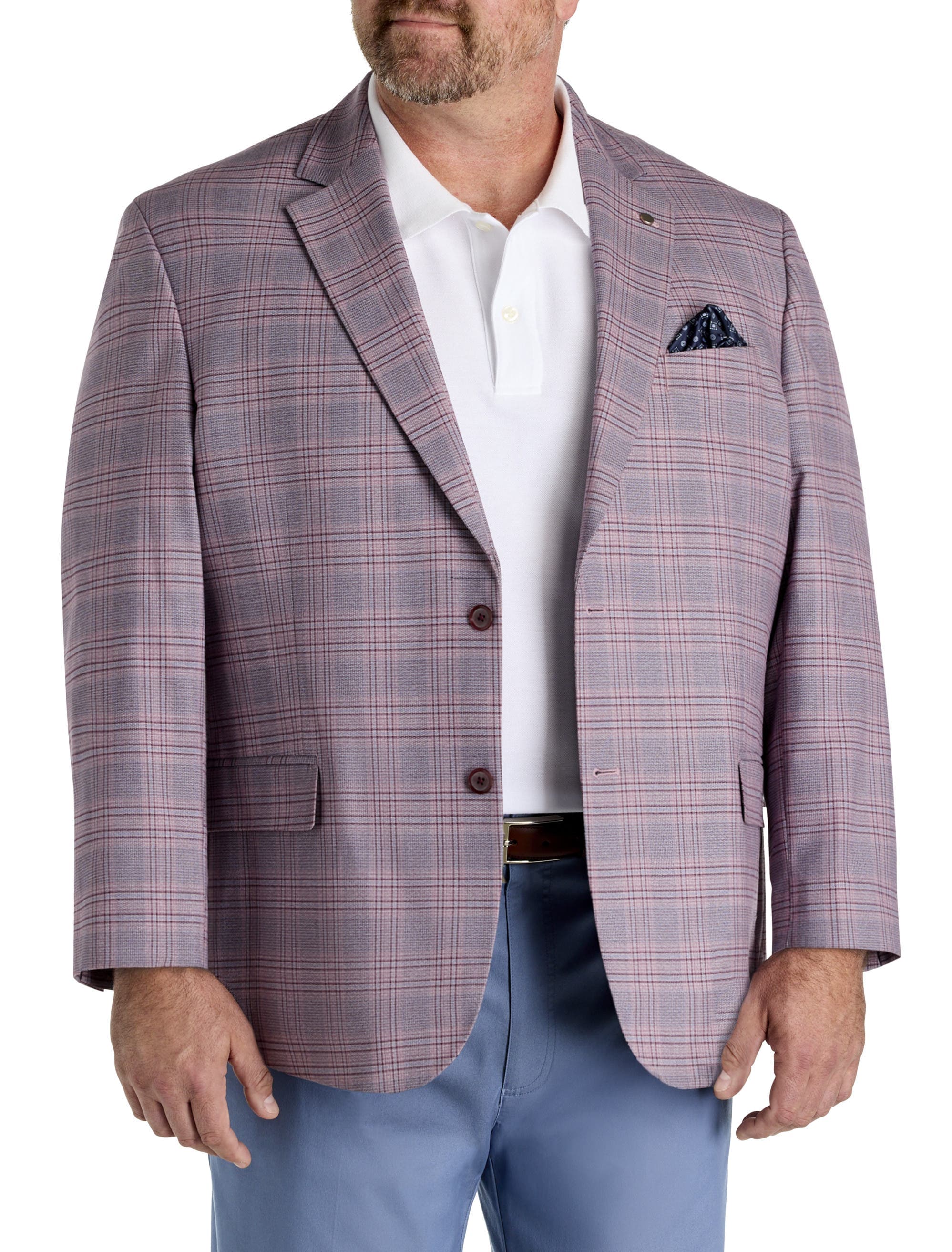 Big & Tall  Springtime Windowpane Sport Coat - image 1