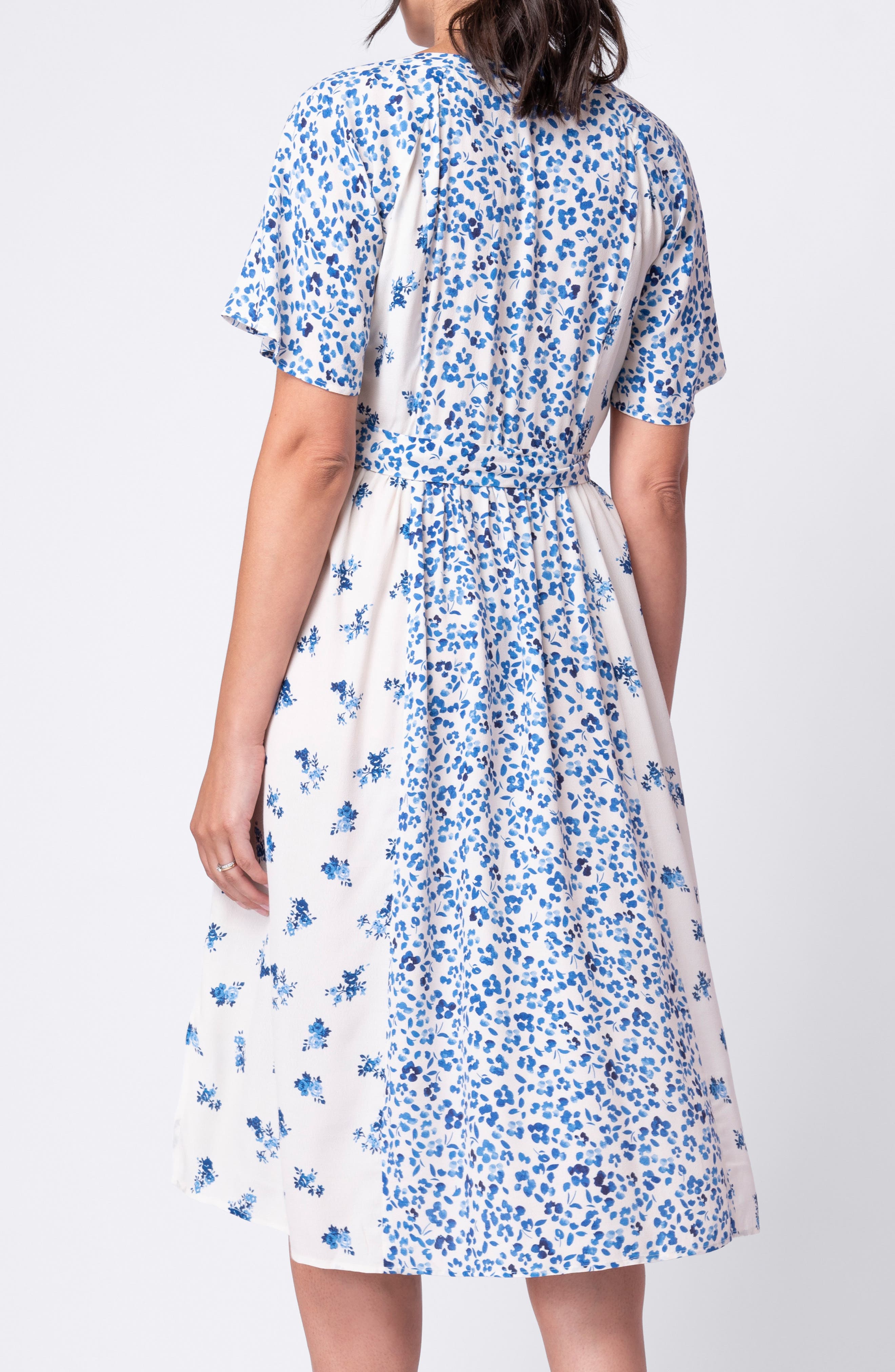 Floral Flutter Sleeve Maternity/Nursing Dress - image 2