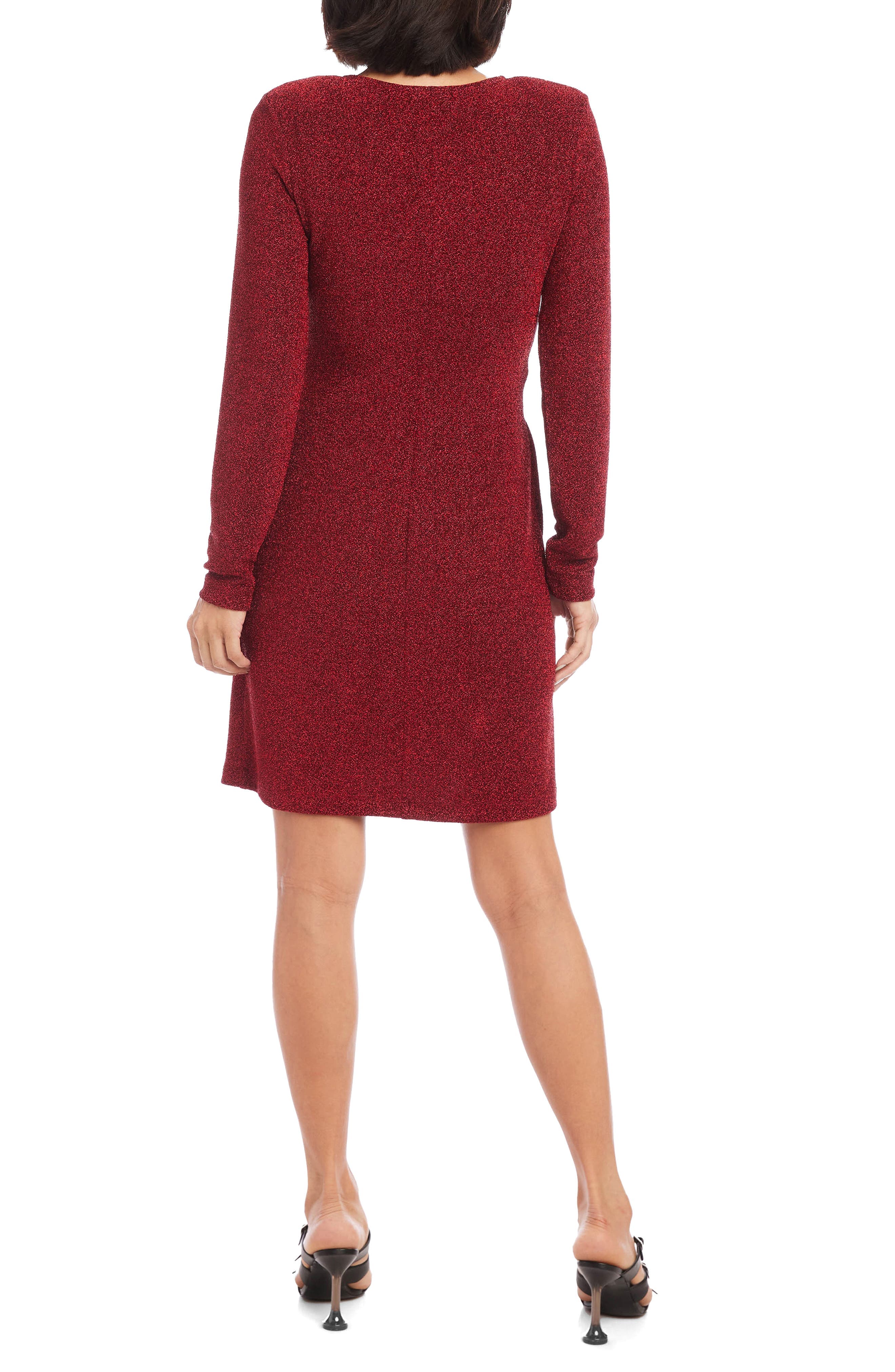 Twist Front Long Sleeve Sheath Dress - image 2