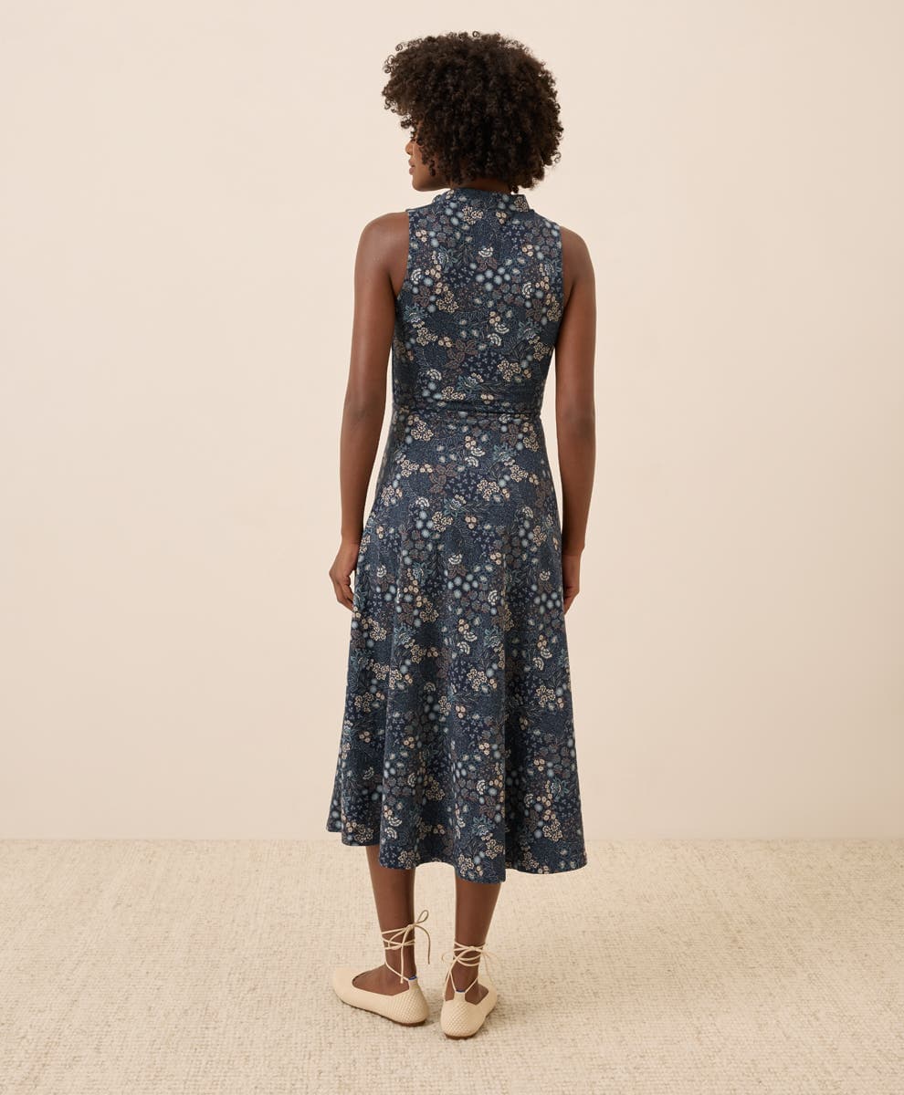 Organic Cotton Fit & Flare Cowl Neck Dress - image 2