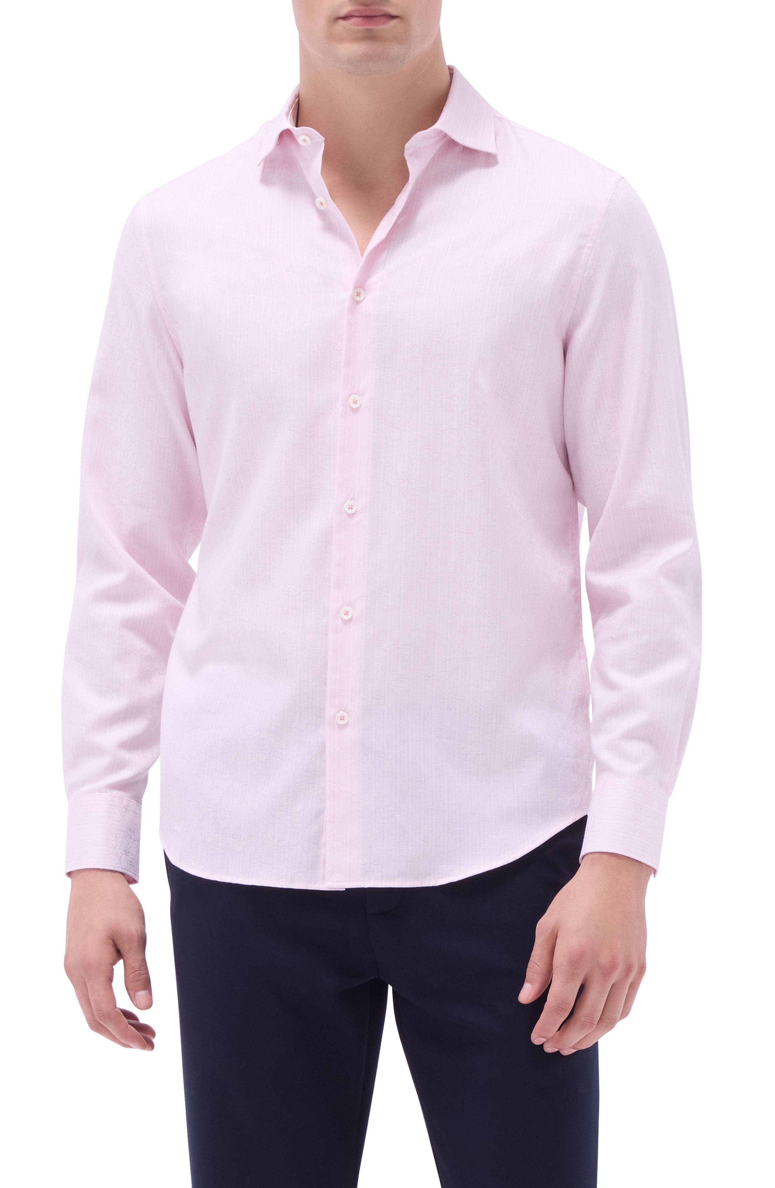 Axel Floral Jacquard Cotton Button-Up Shirt - image 1