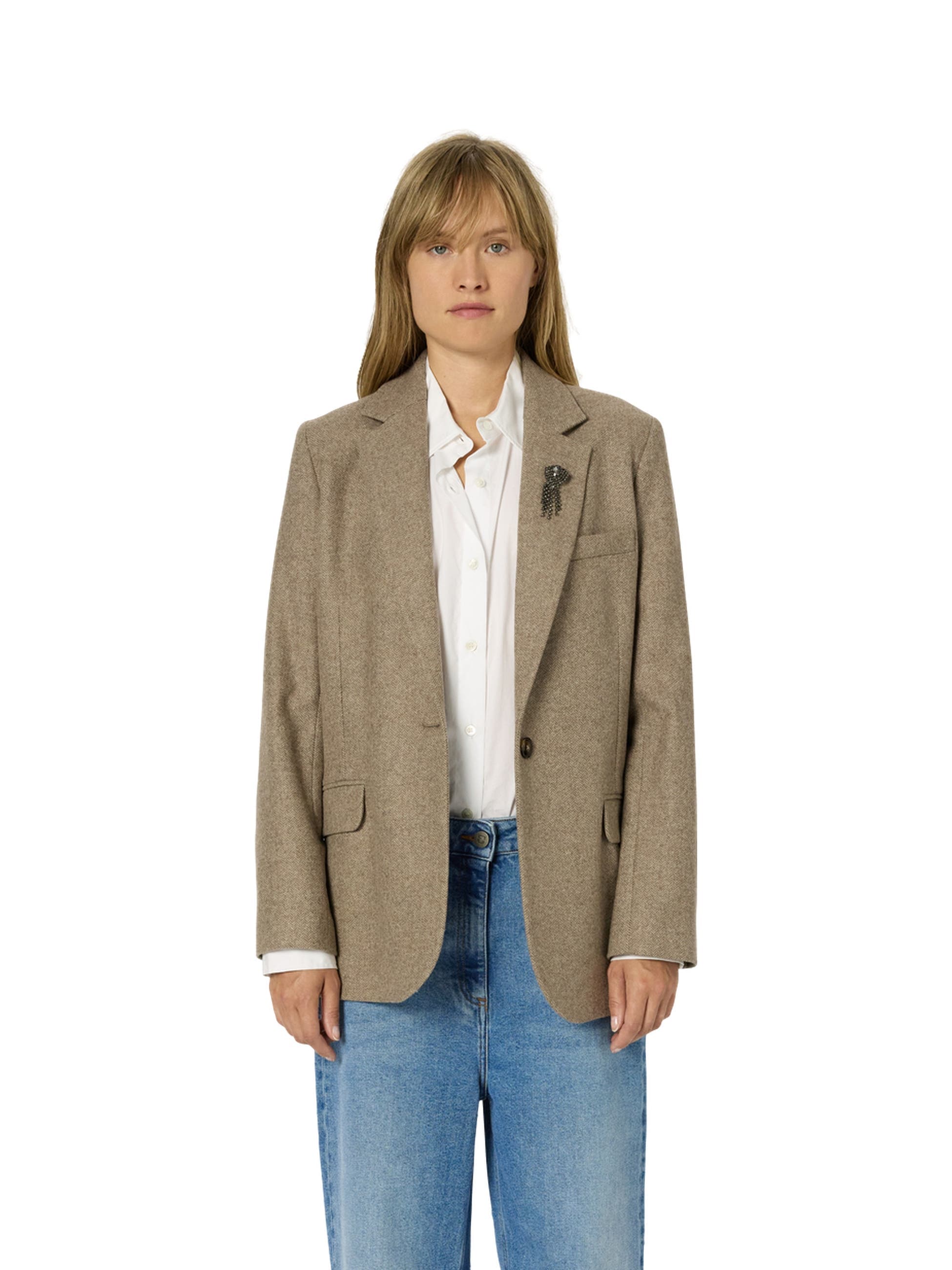 Nellys Herringbone Straight Jacket - image 1