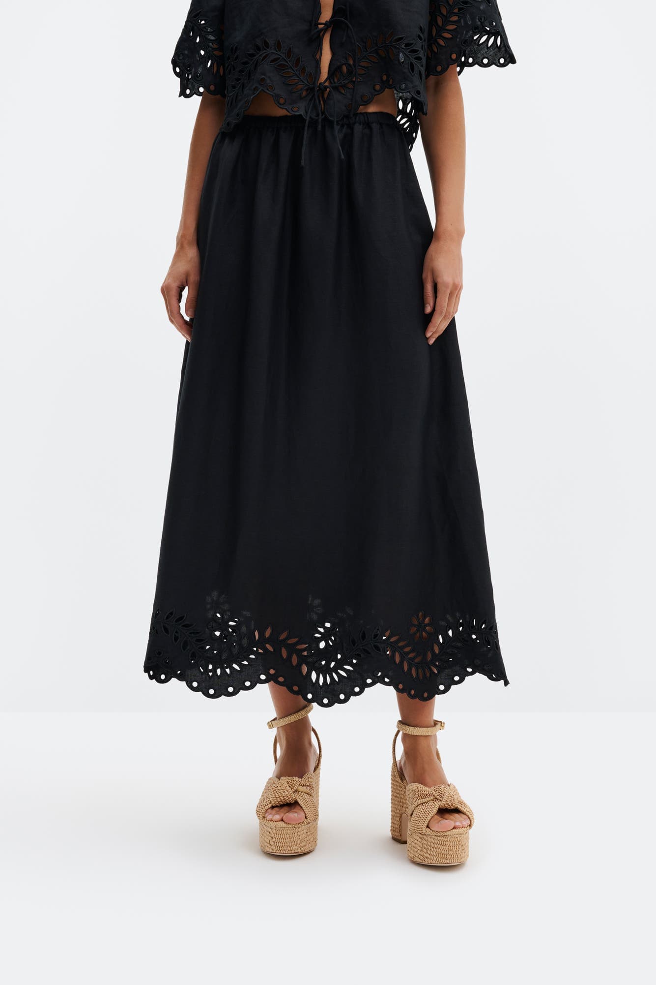 Chara Broderie Anglais Maxi Skirt - image 1