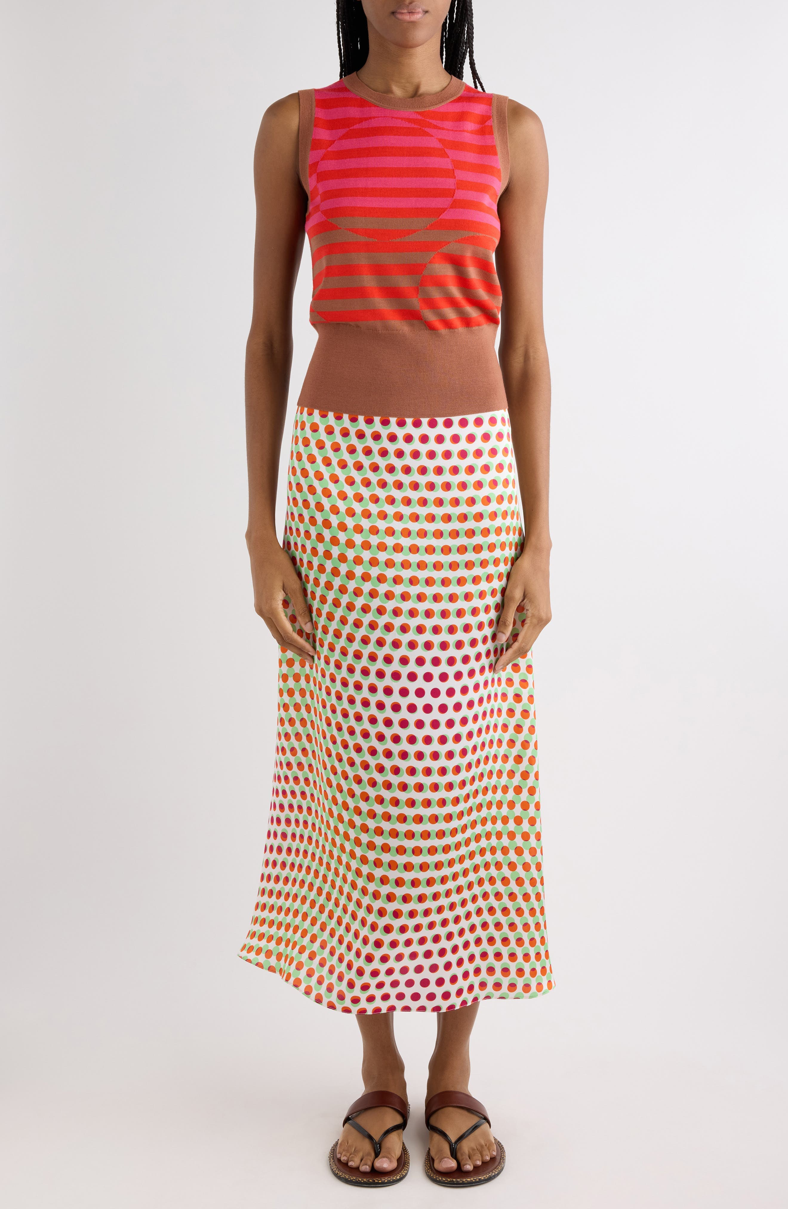Stripe Intarsia Sleeveless Merino Wool Sweater - image 2
