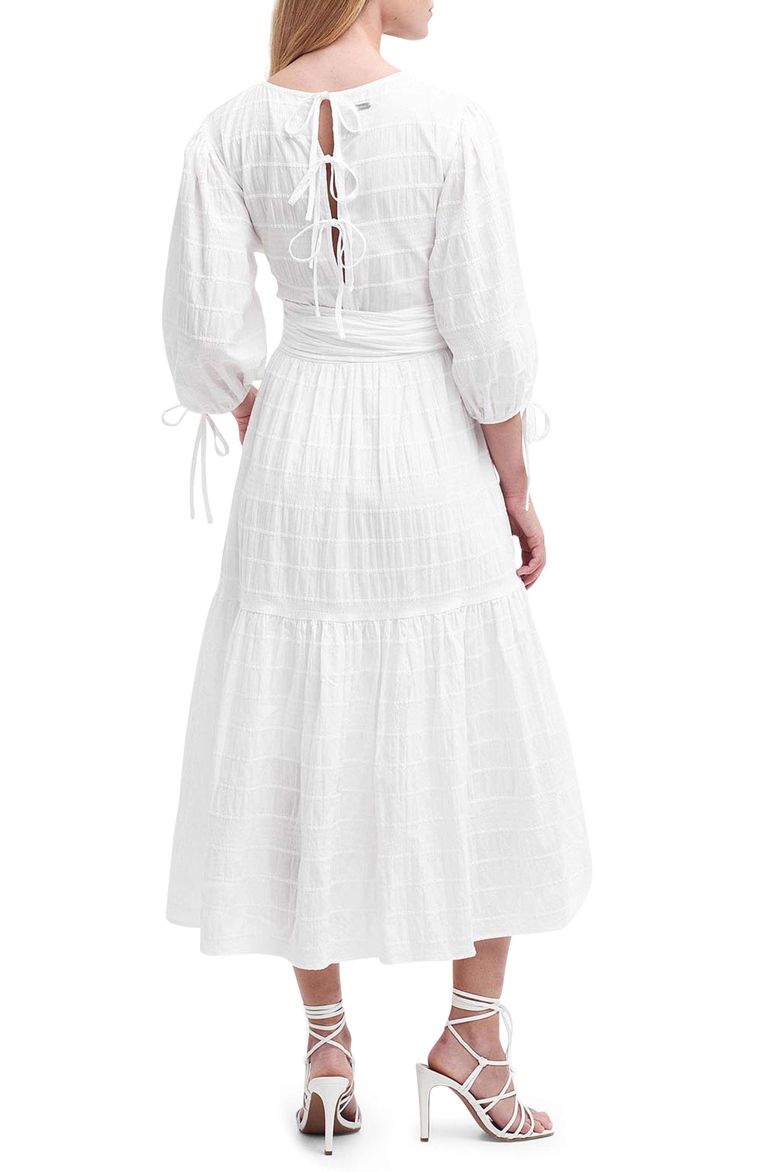 Kelburn Puff Sleeve Stretch Cotton Midi Dress - image 2