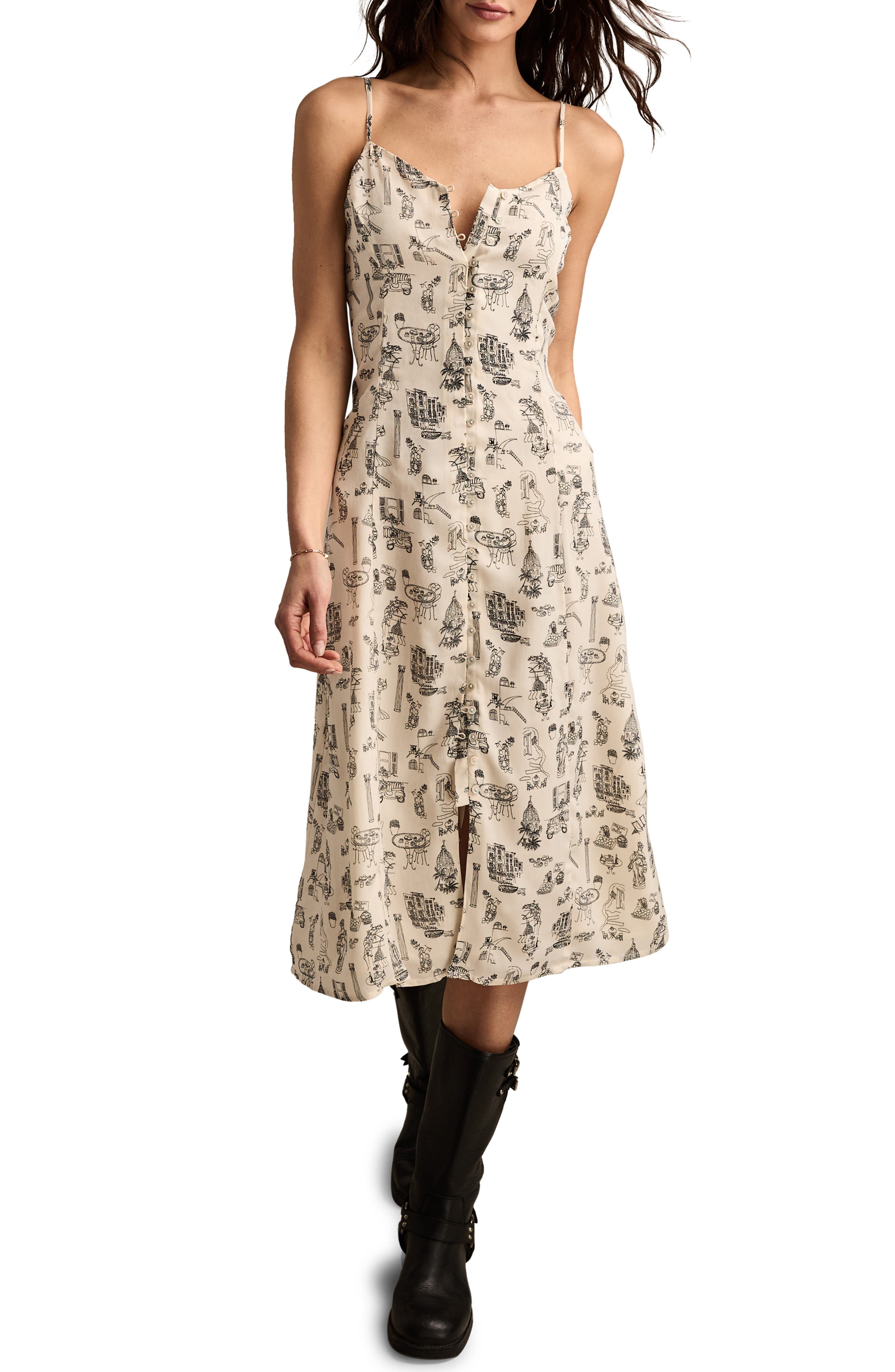 Simone Allover Print A-Line Dress - image 1
