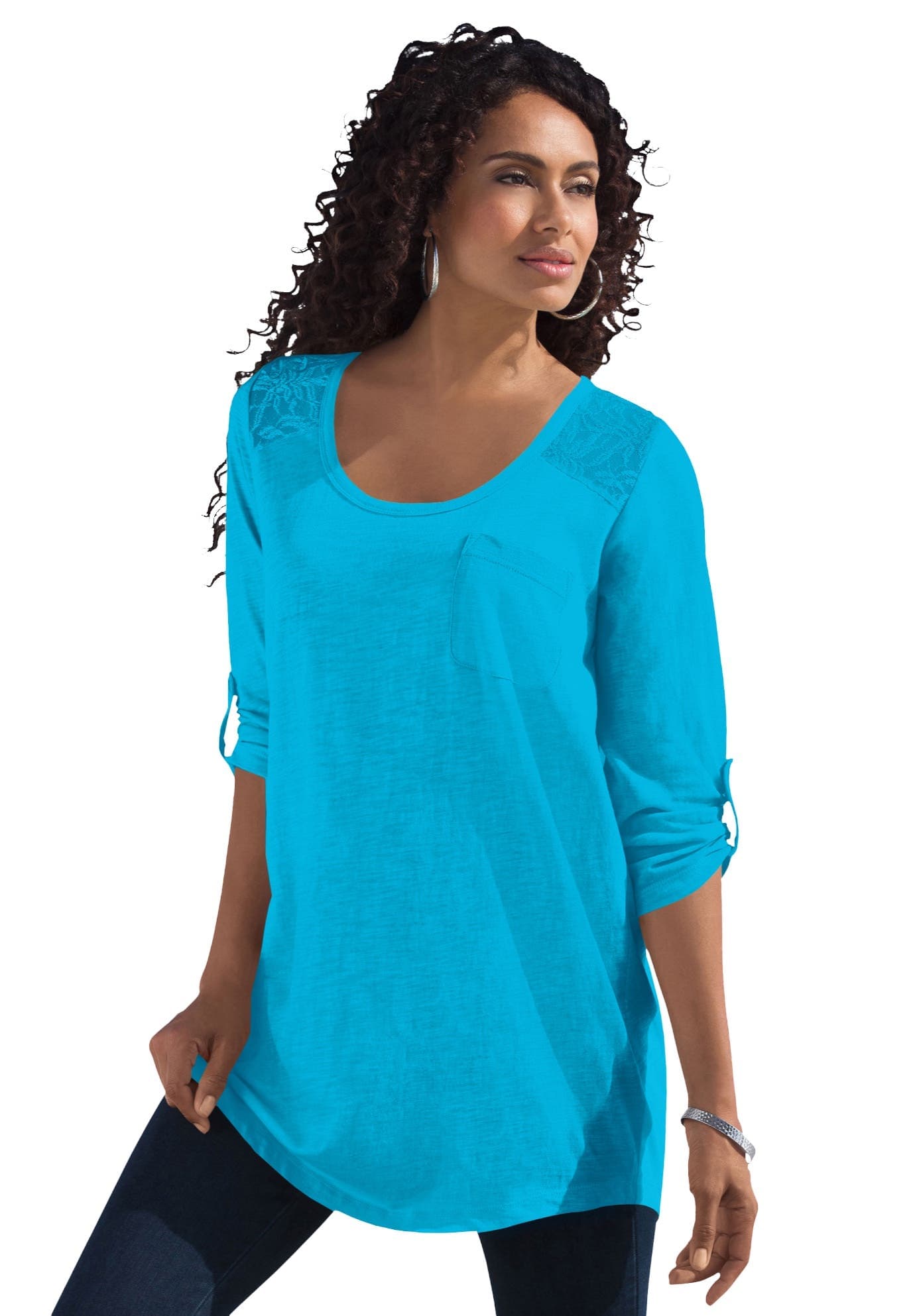 Textured Lace Trimmed Tunic - image 3