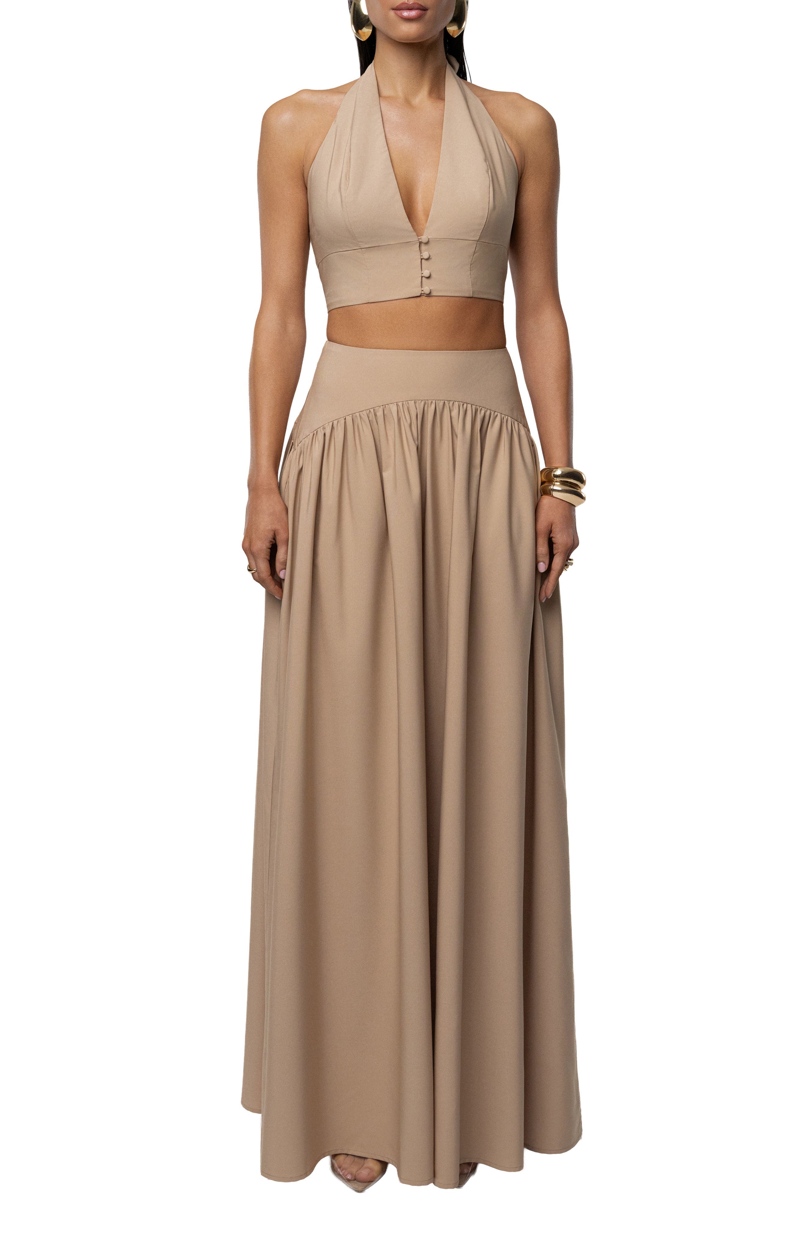 Haven Halter Crop Top & Maxi Skirt Set - image 1