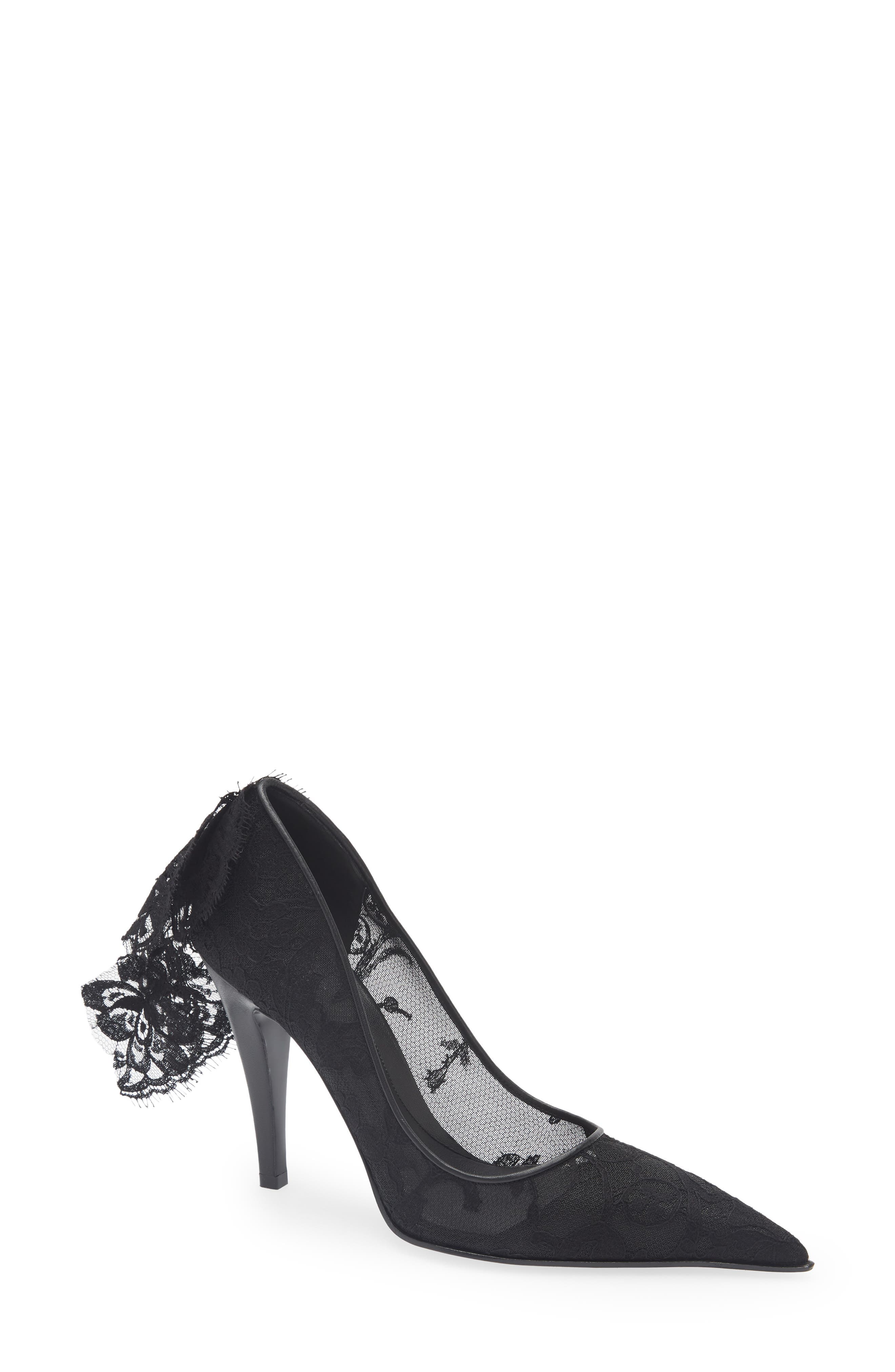 Drape Lace Pointed Toe Pump - image 1