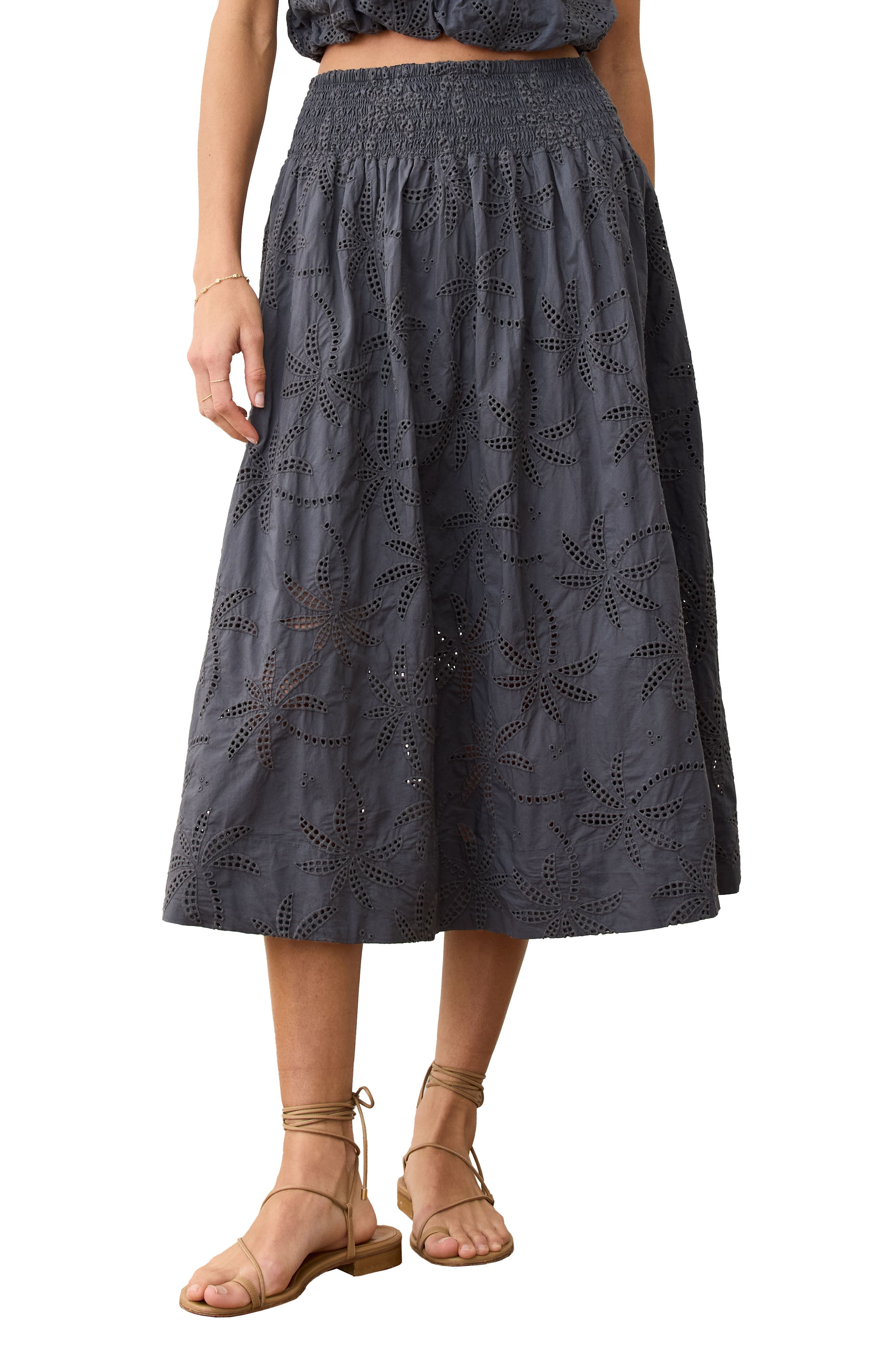 Bea Eyelet Midi Skirt - image 1