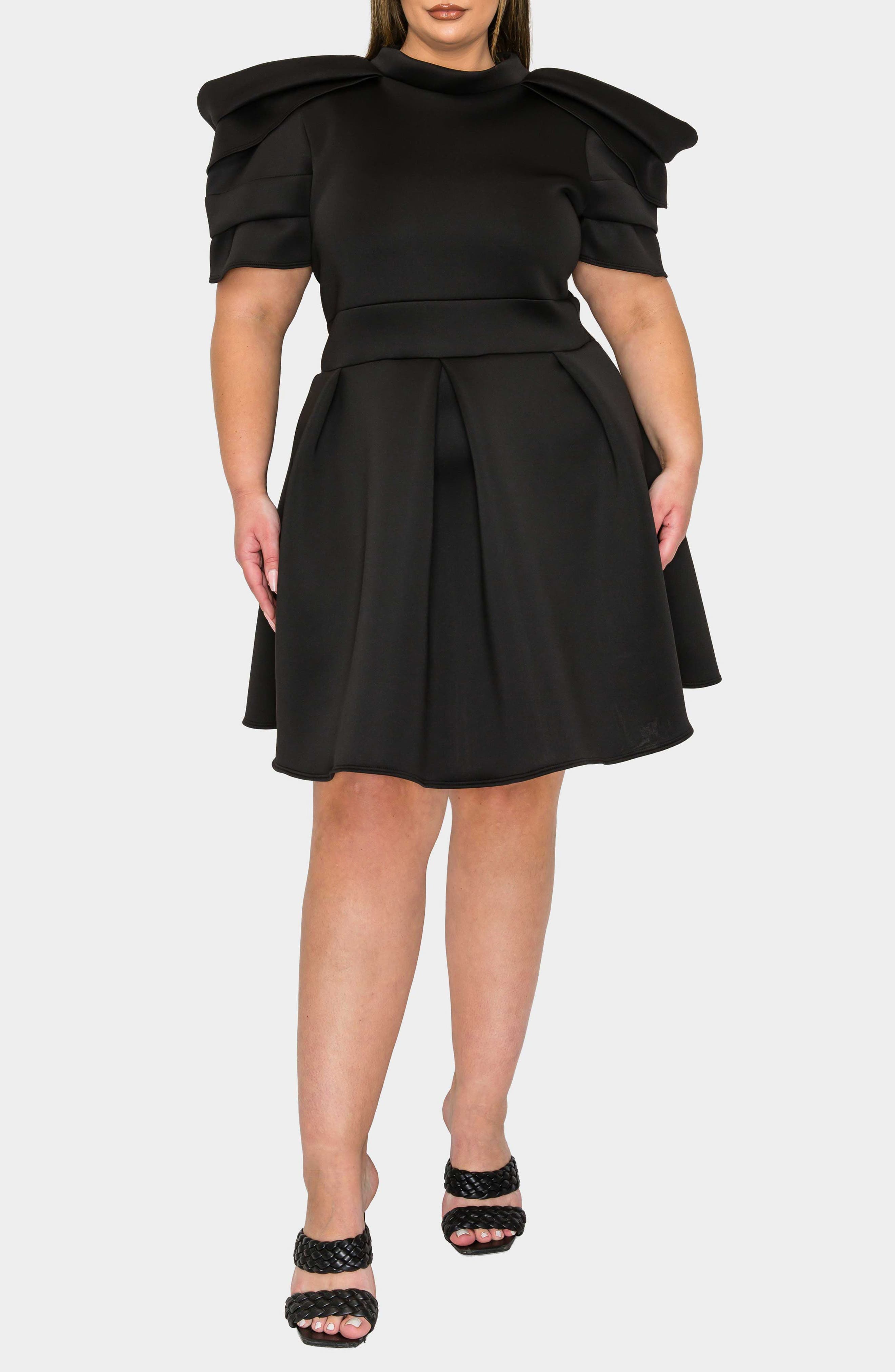 Karina Statement Stretch Neoprene Fit & Flare Dress - image 1