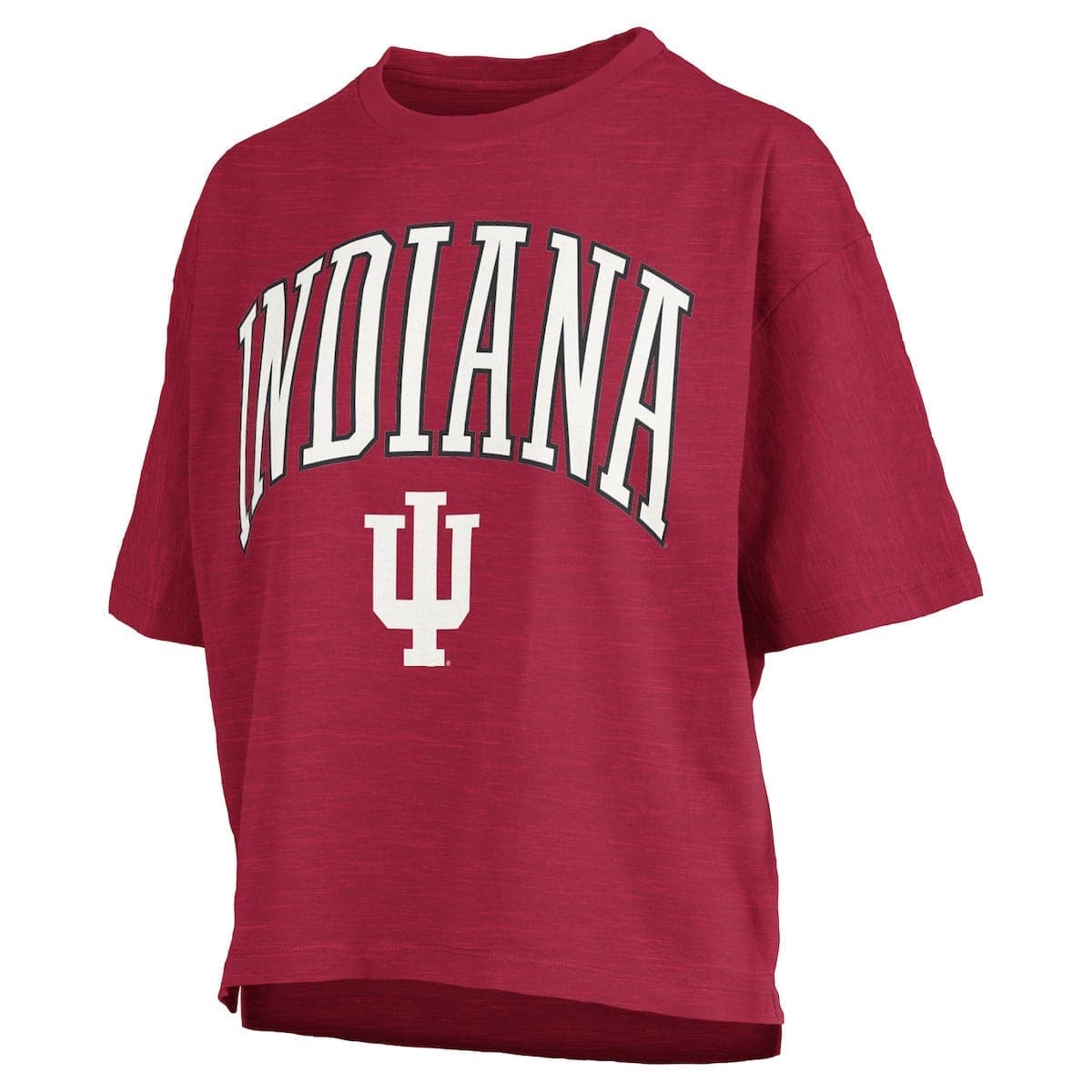 Women's Pressbox Crimson Indiana Hoosiers Nelson Arch Over Logo Waist Length Oversized Slub T-Shirt - image 2