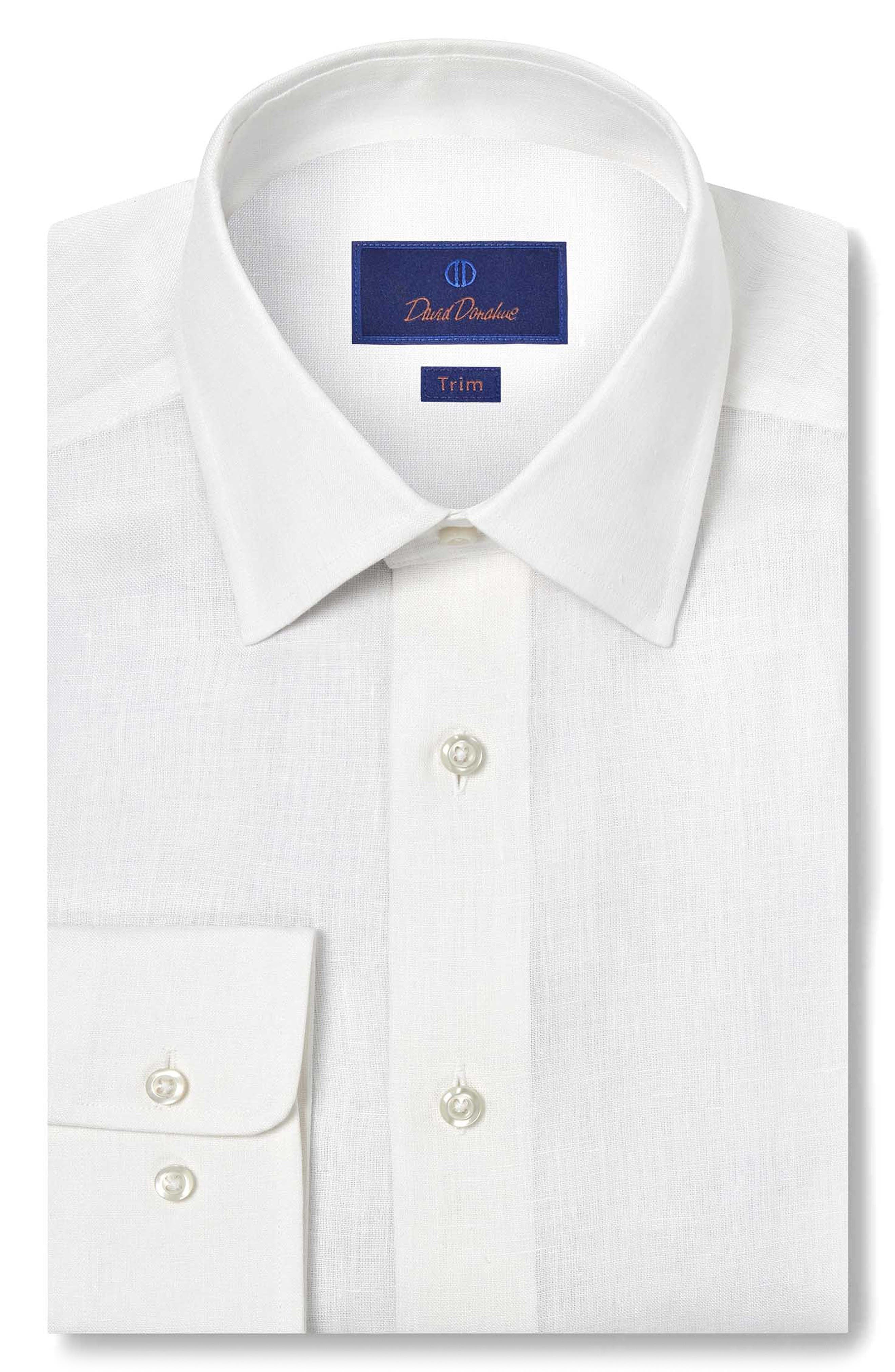 Trim Fit Linen Dress Shirt - image 1