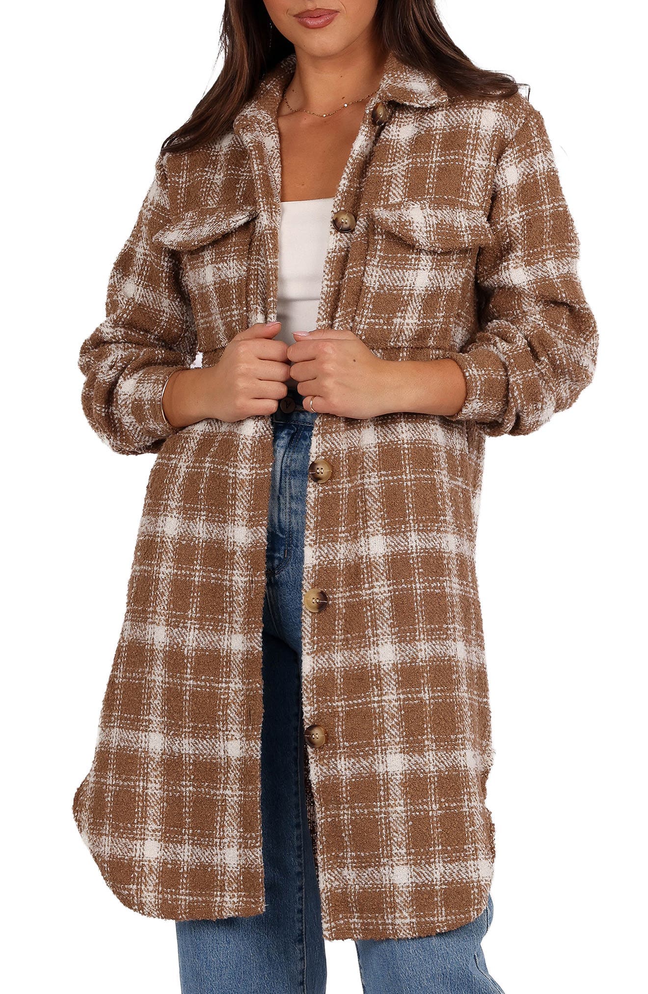 Dion Plaid Longline Shacket - image 1