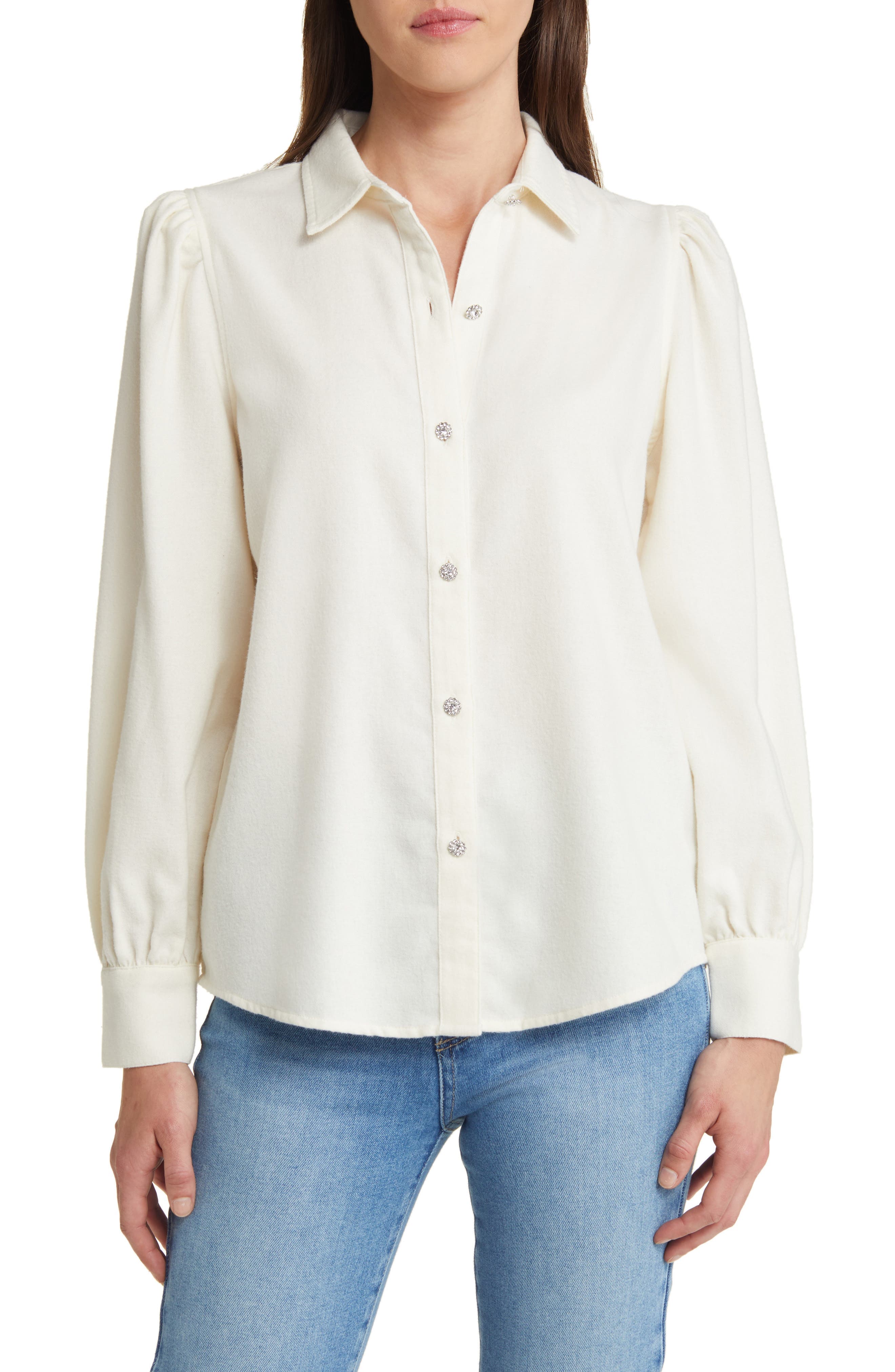 Angelica Embellished Button-Up Shirt - image 1
