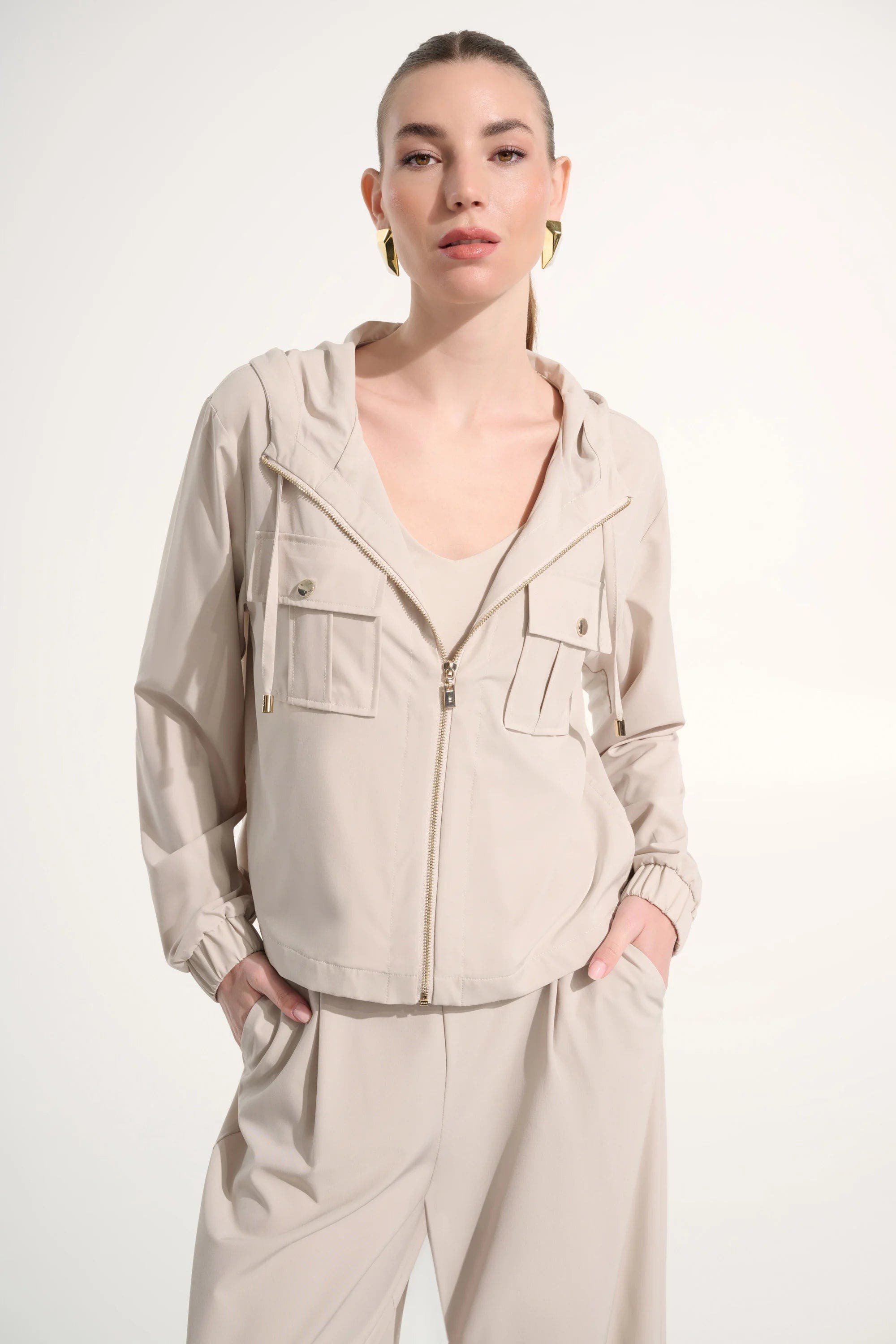 Stretch Woven Hooded Boxy Utility Jacket - image 3