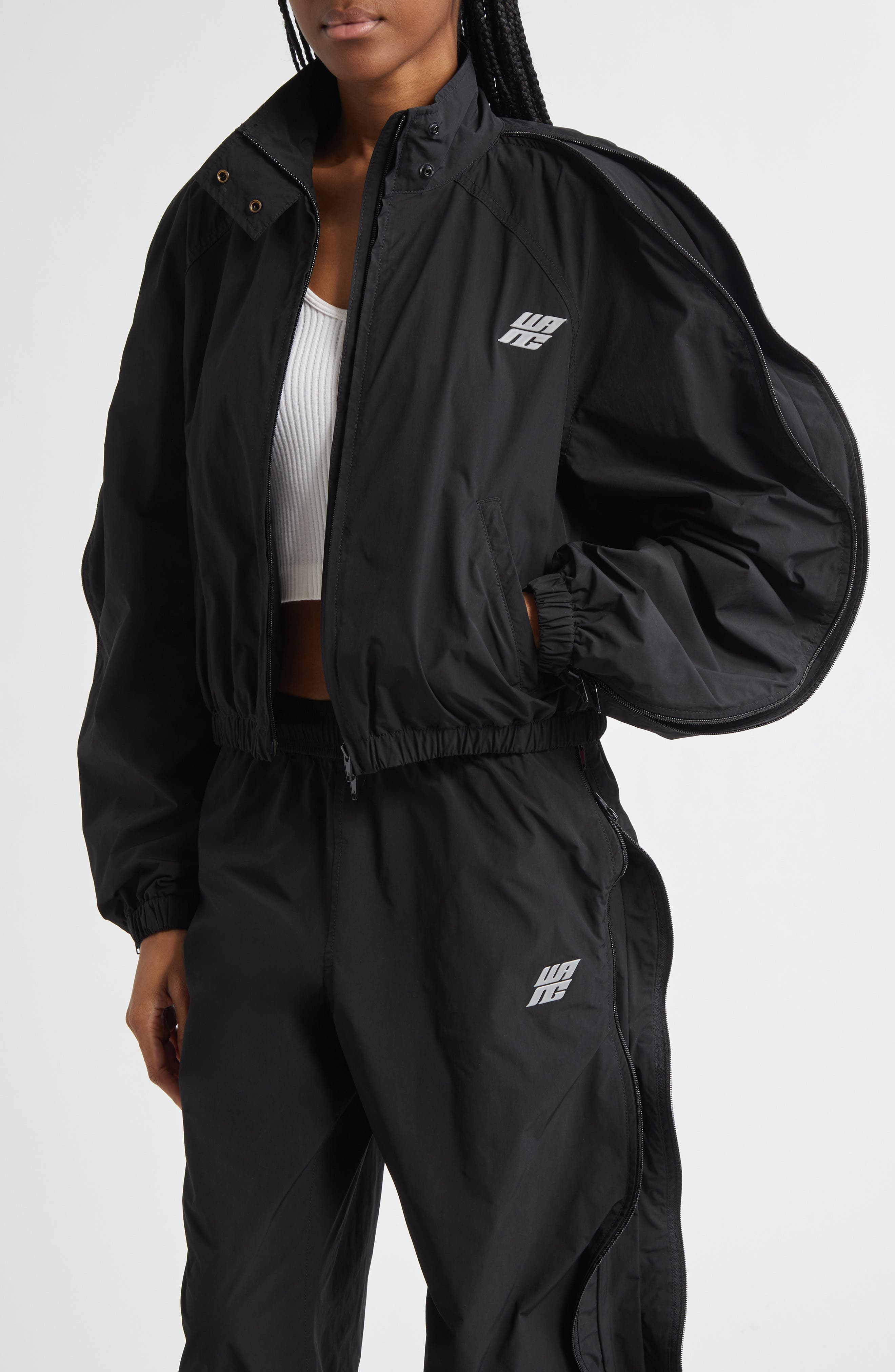 Zip Sleeve Oversize Crop Track Jacket - image 2