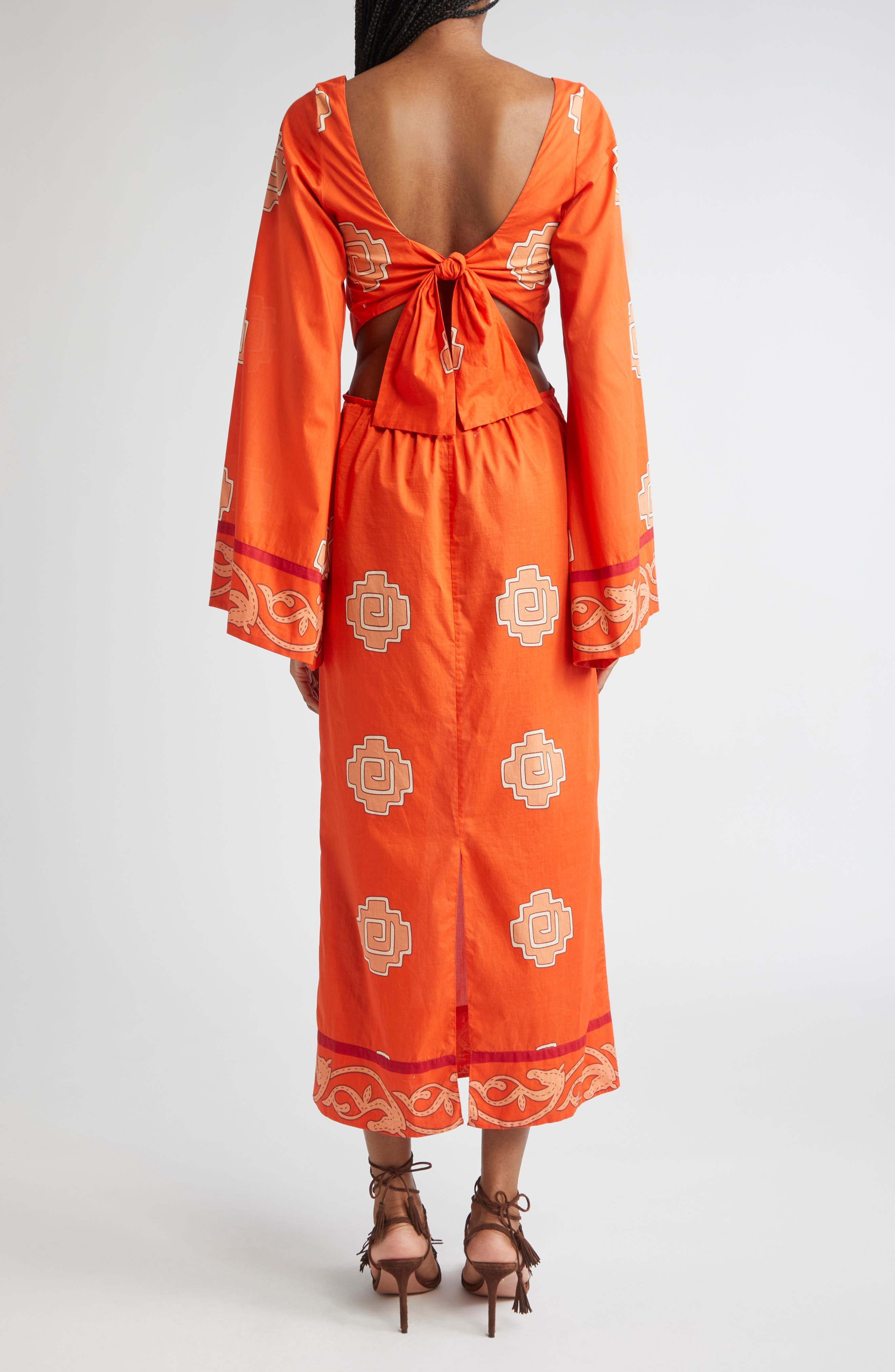 Underwater Sanctuary Long Sleeve Cotton Poplin Dress - image 2