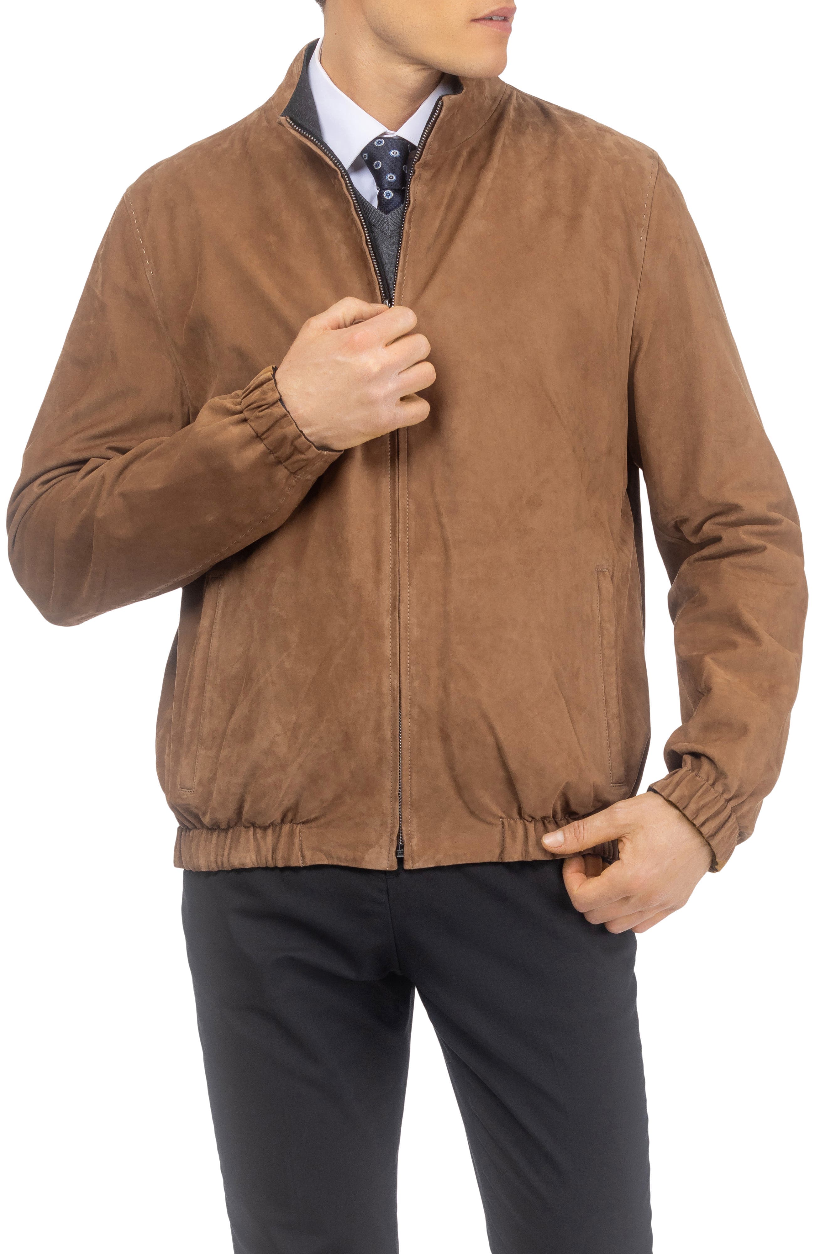 Men's Genuine Nubuck Jacket Reversible To Cashmere & Wool Crafted From Loro Piana - image 4